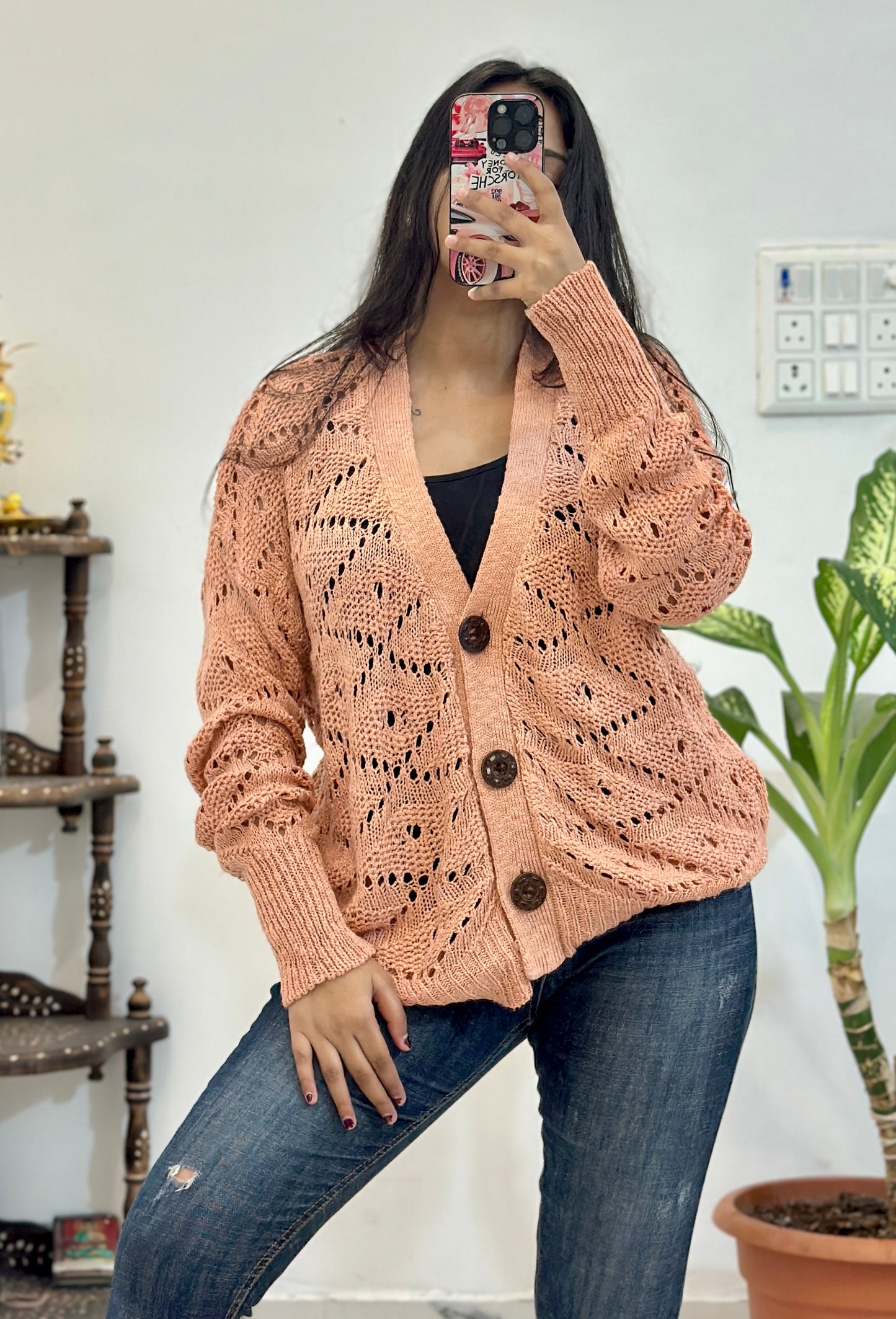Oversized Crochet cardigan (upto 46)