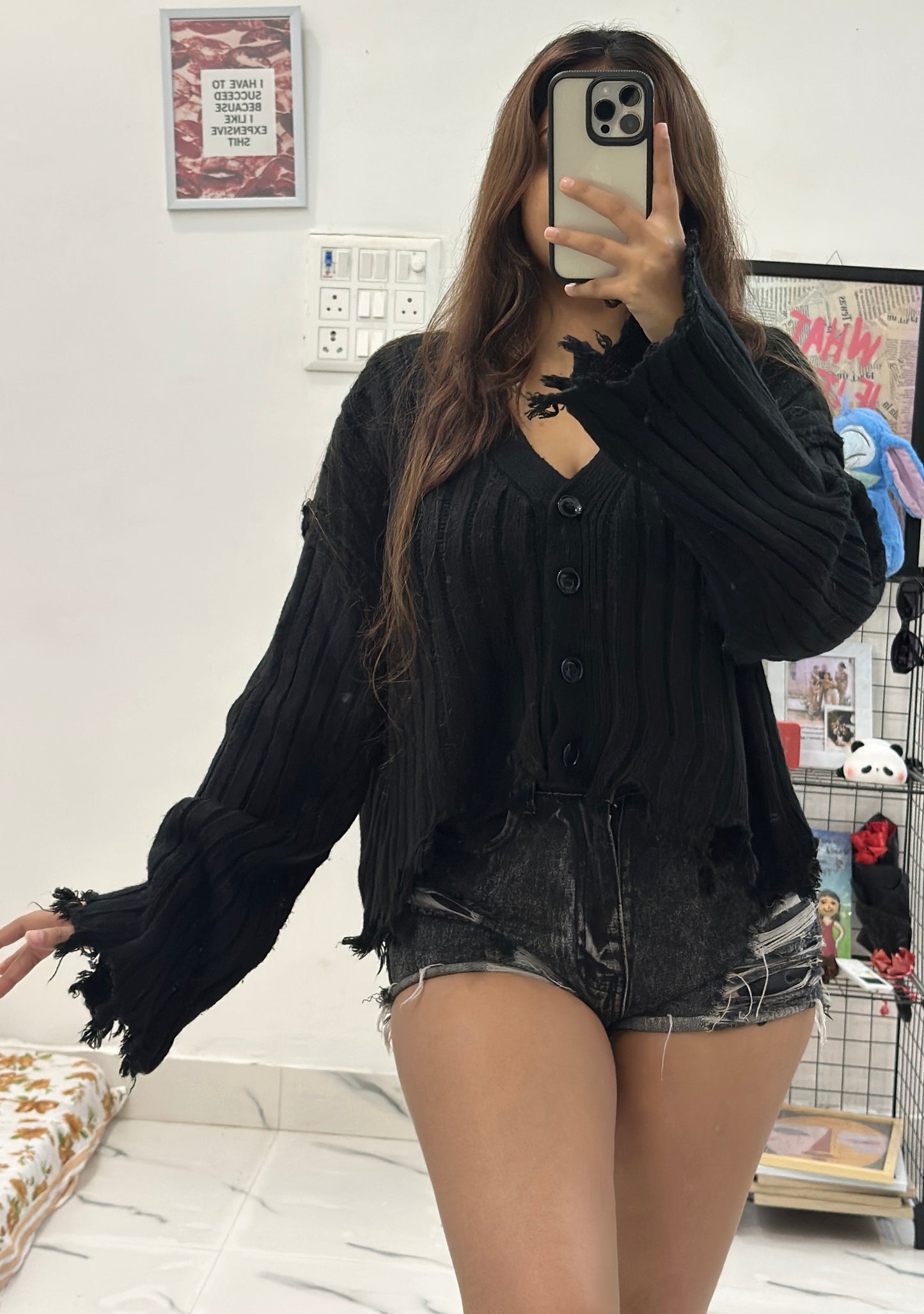 Oversized Korean cardigan (freesize upto 50)
