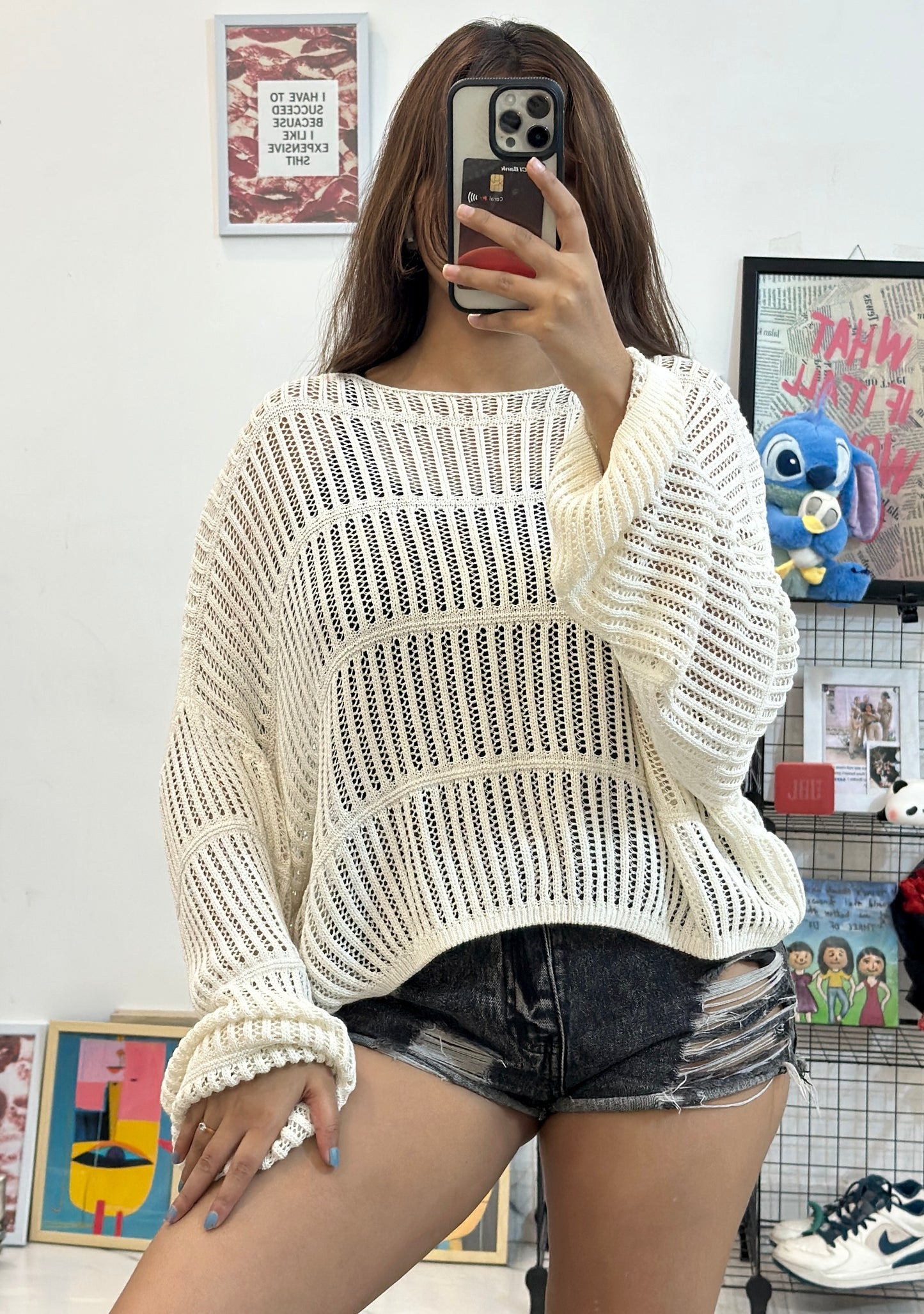 Oversized crochet top (46-48)