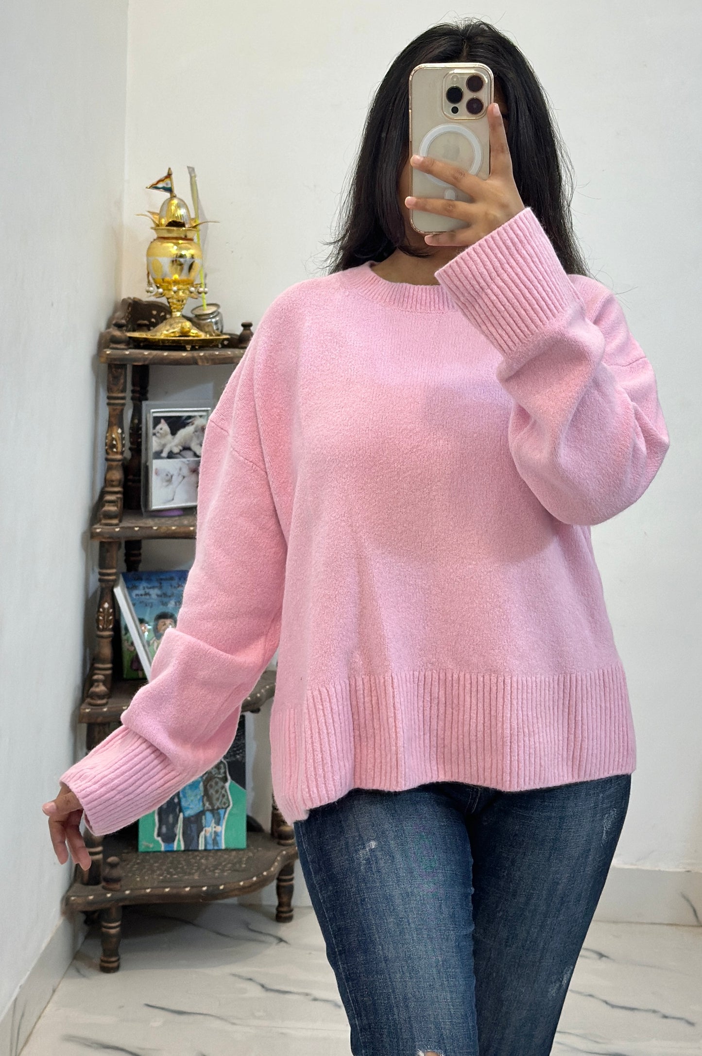 Pink oversized sweater (42-44)