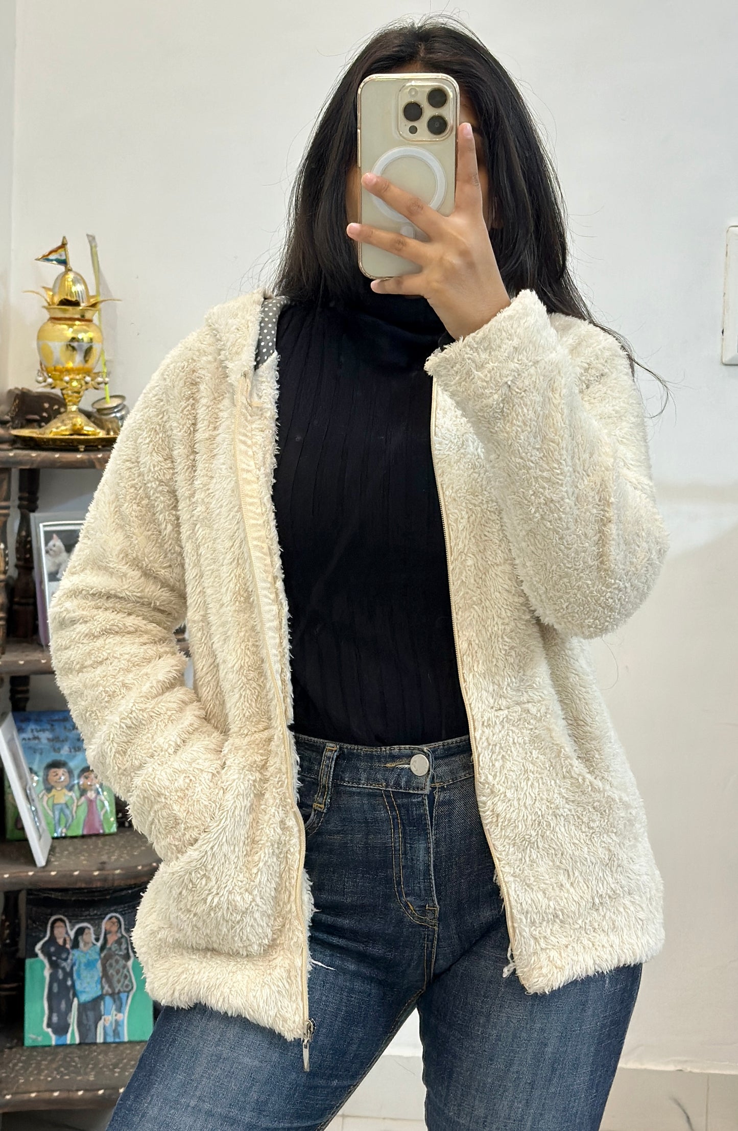 Furry warm zipper (34-36)