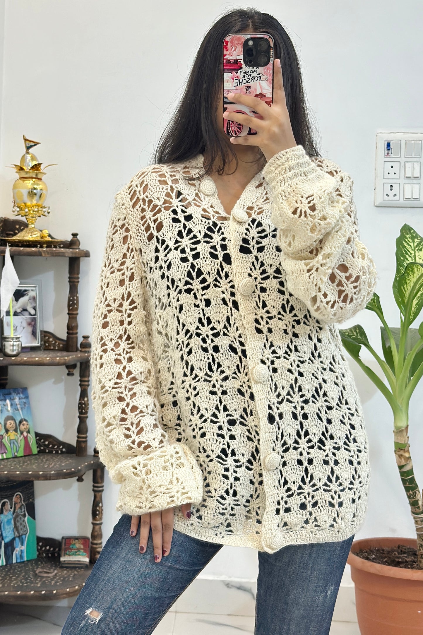 Pretty crochet shrug/cardigan (42-44)