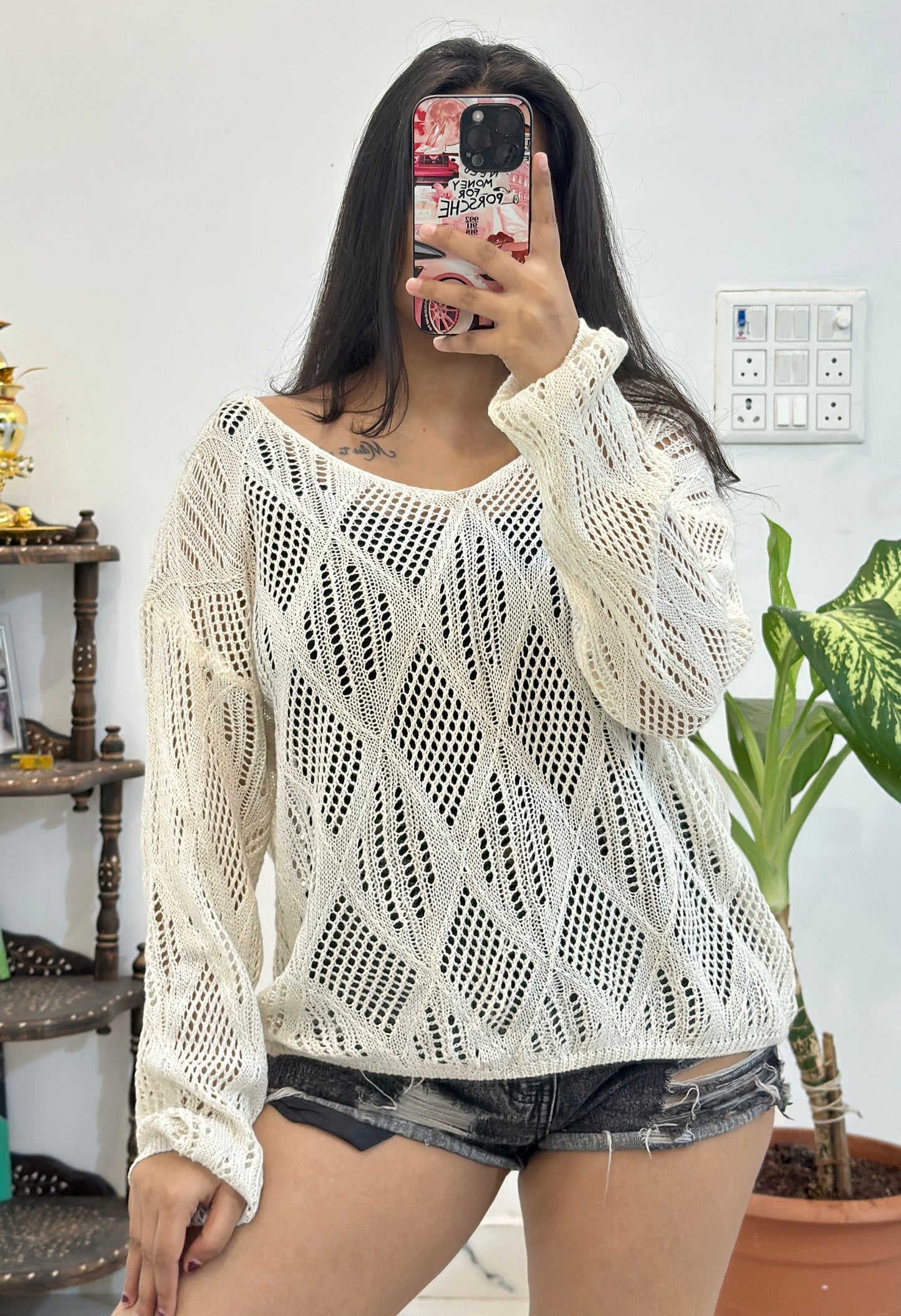 Oversized crochet top (40-42)