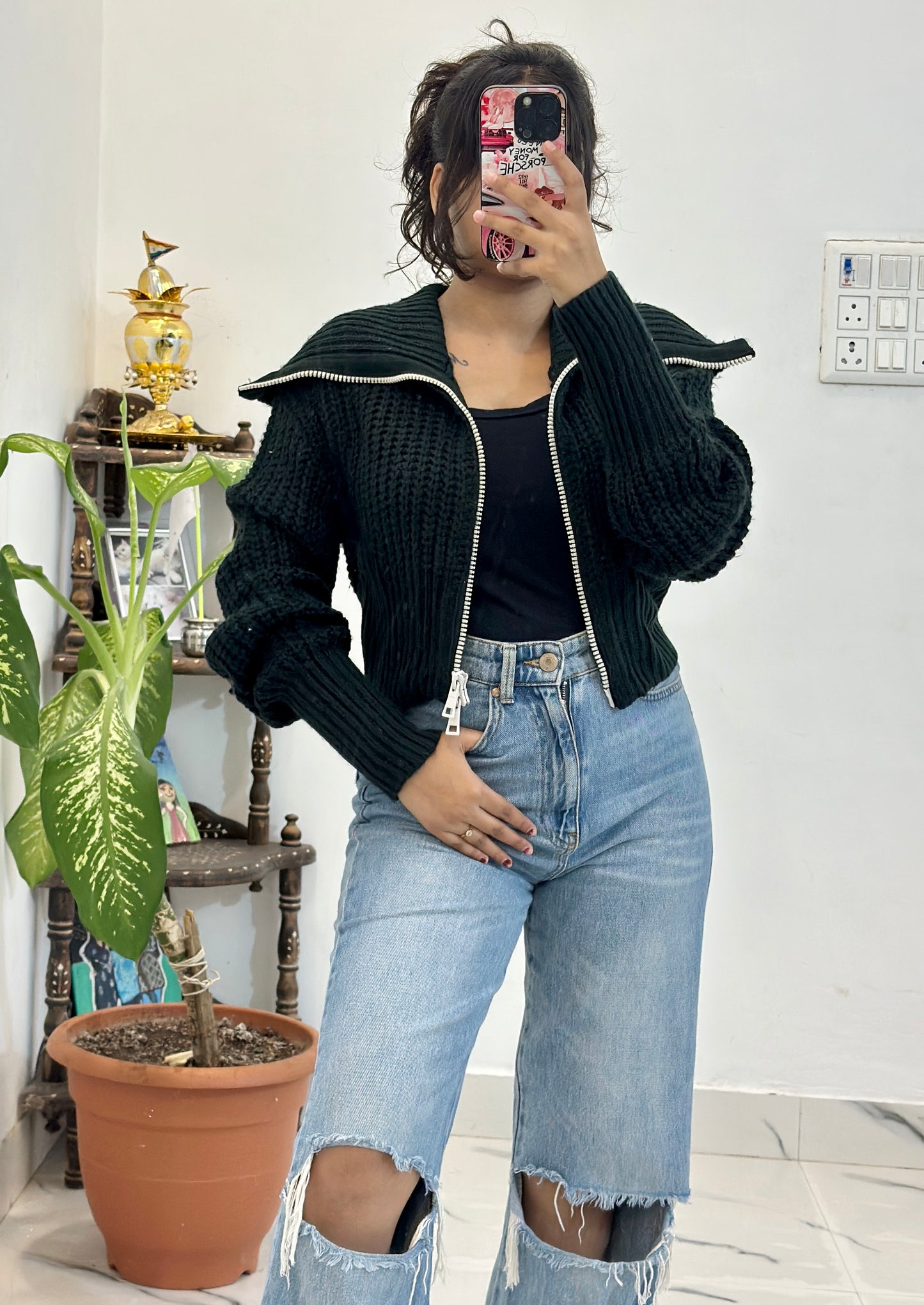 Black korean sweater (36-38)