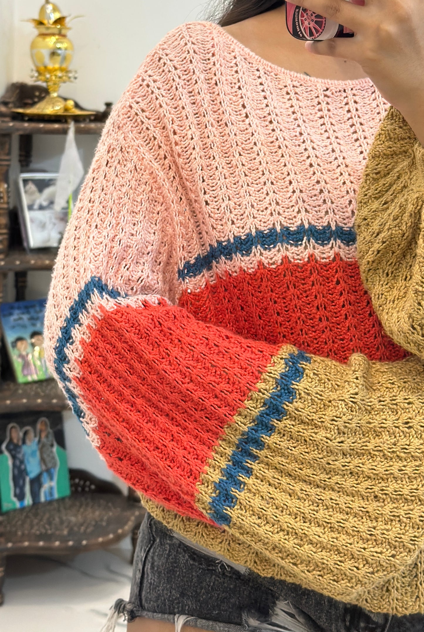 Oversized crochet Korean sweater (42-44)