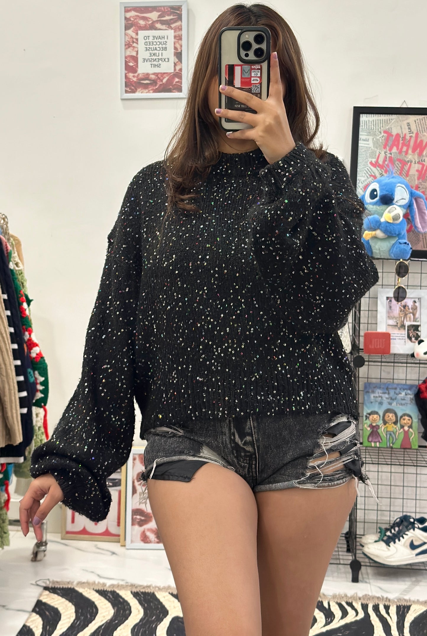 Oversized sequin sweater (46-48)