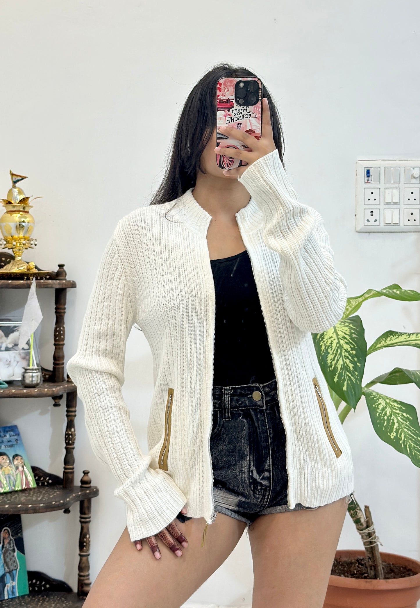 Korean zipper sweater (34-36)