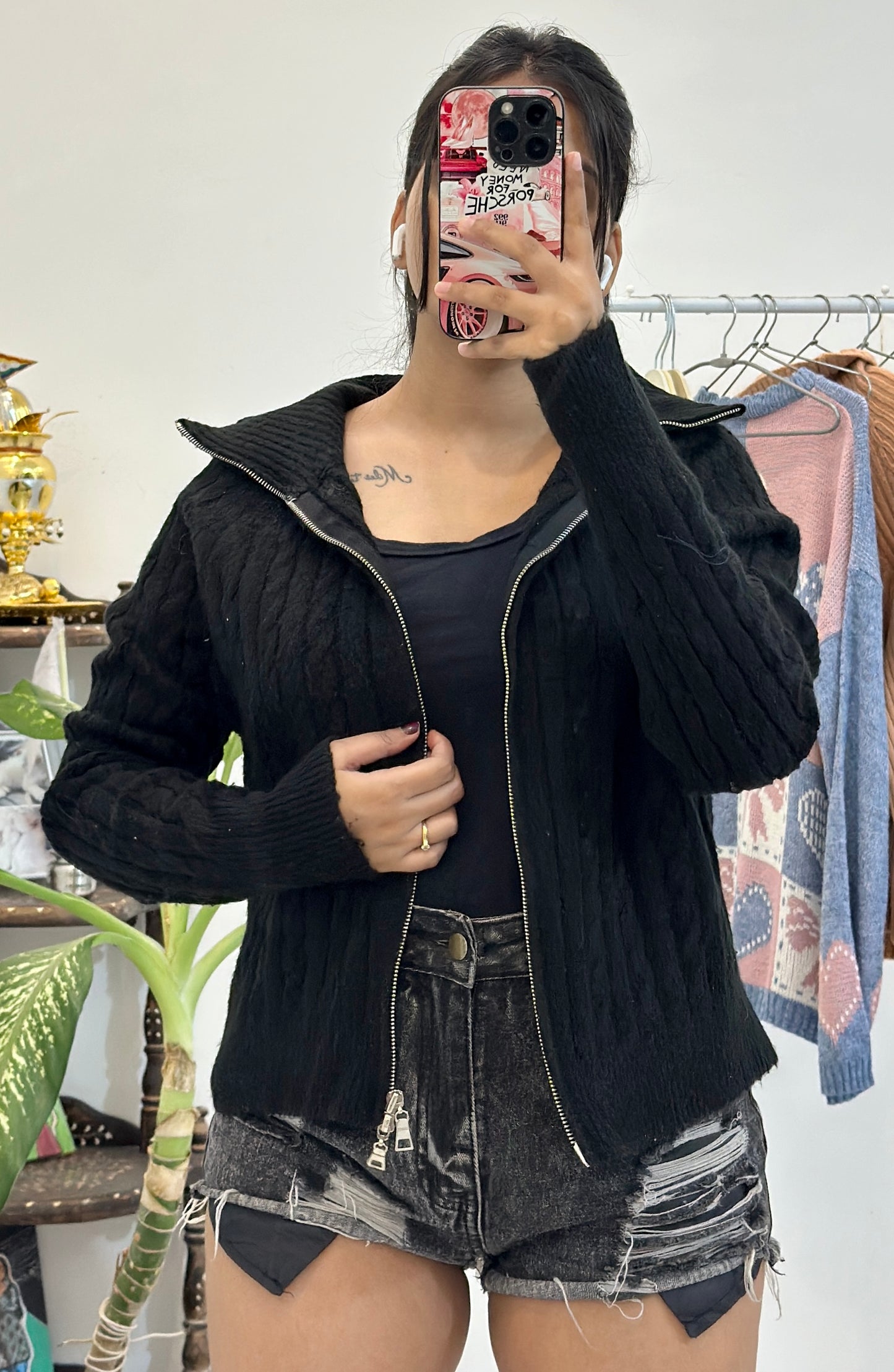 Pinterest zipper sweater (S/M)