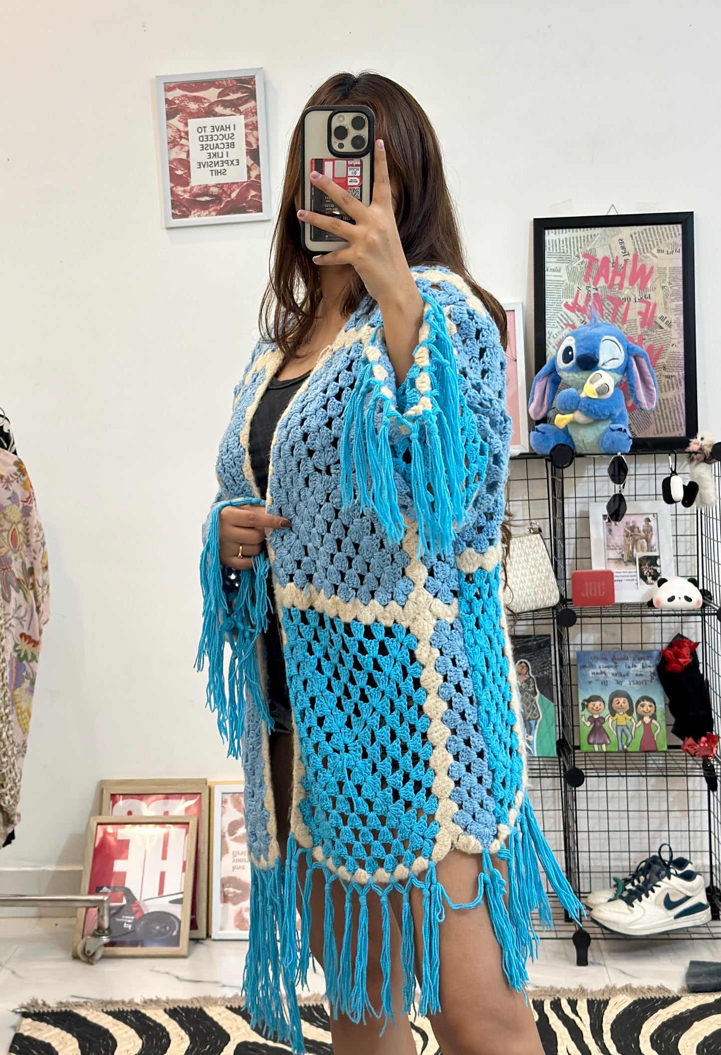 Heavy long crochet shrug (44-46)