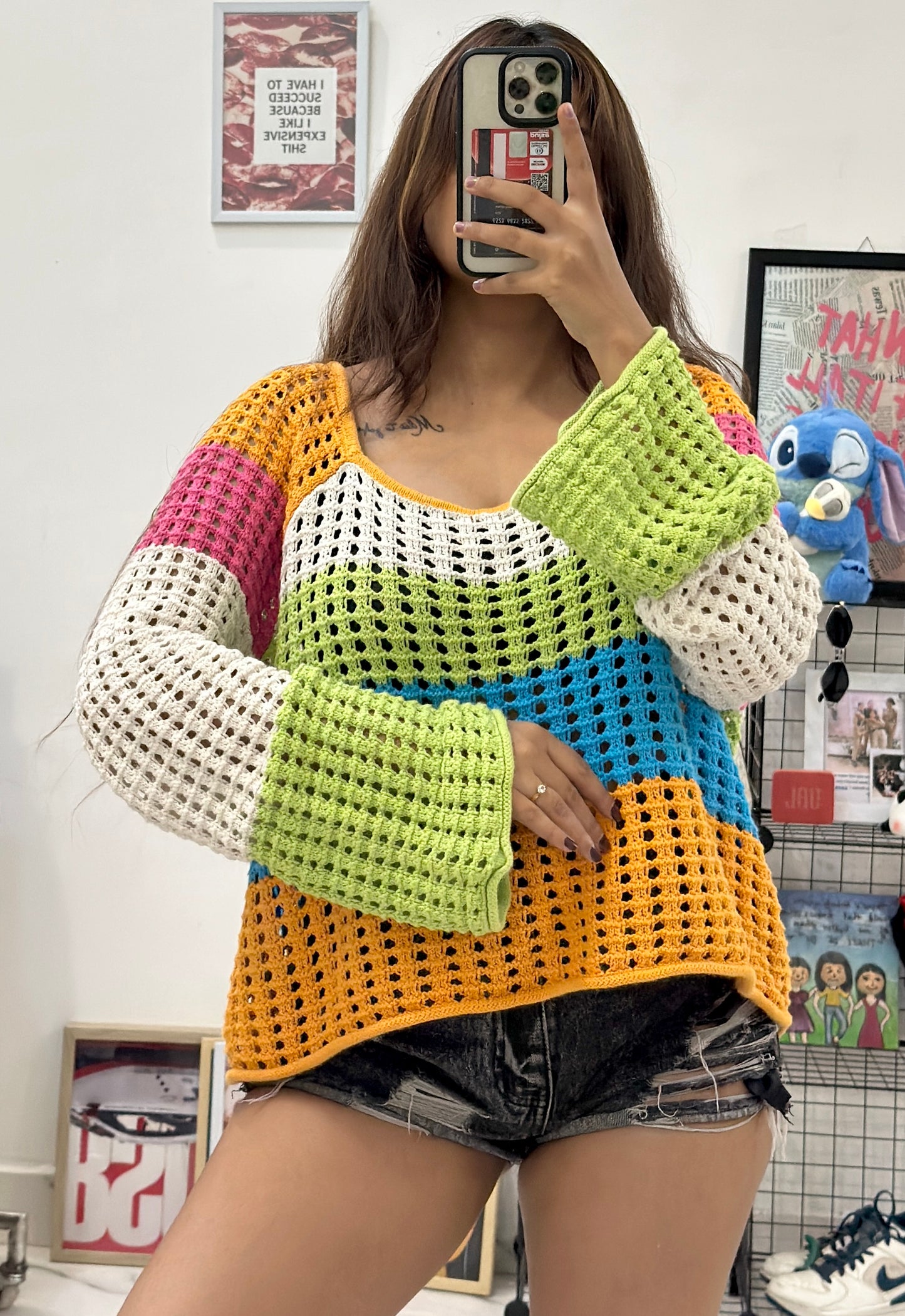 Oversized Korean crochet top (42-44)