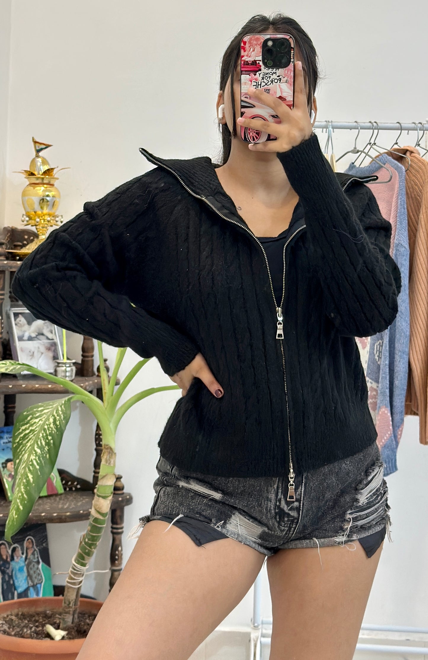 Pinterest zipper sweater (S/M)