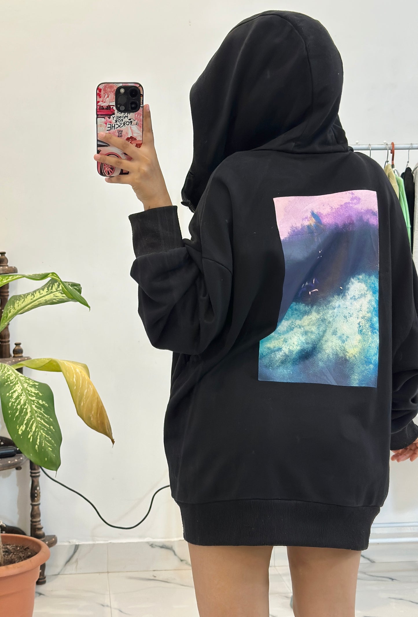 Black oversized hoodie (48-50)