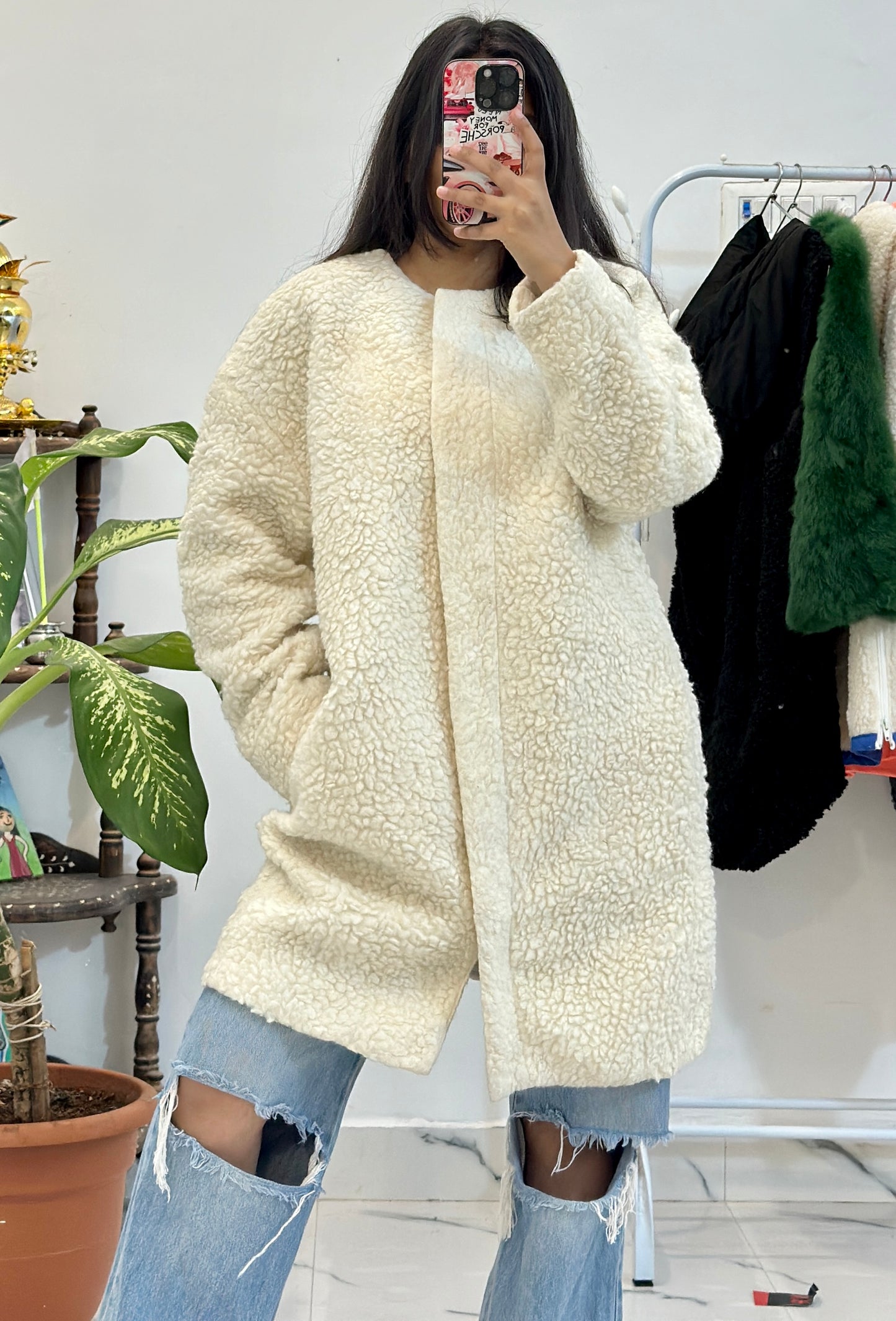 Furry oversized zipper (44-46)