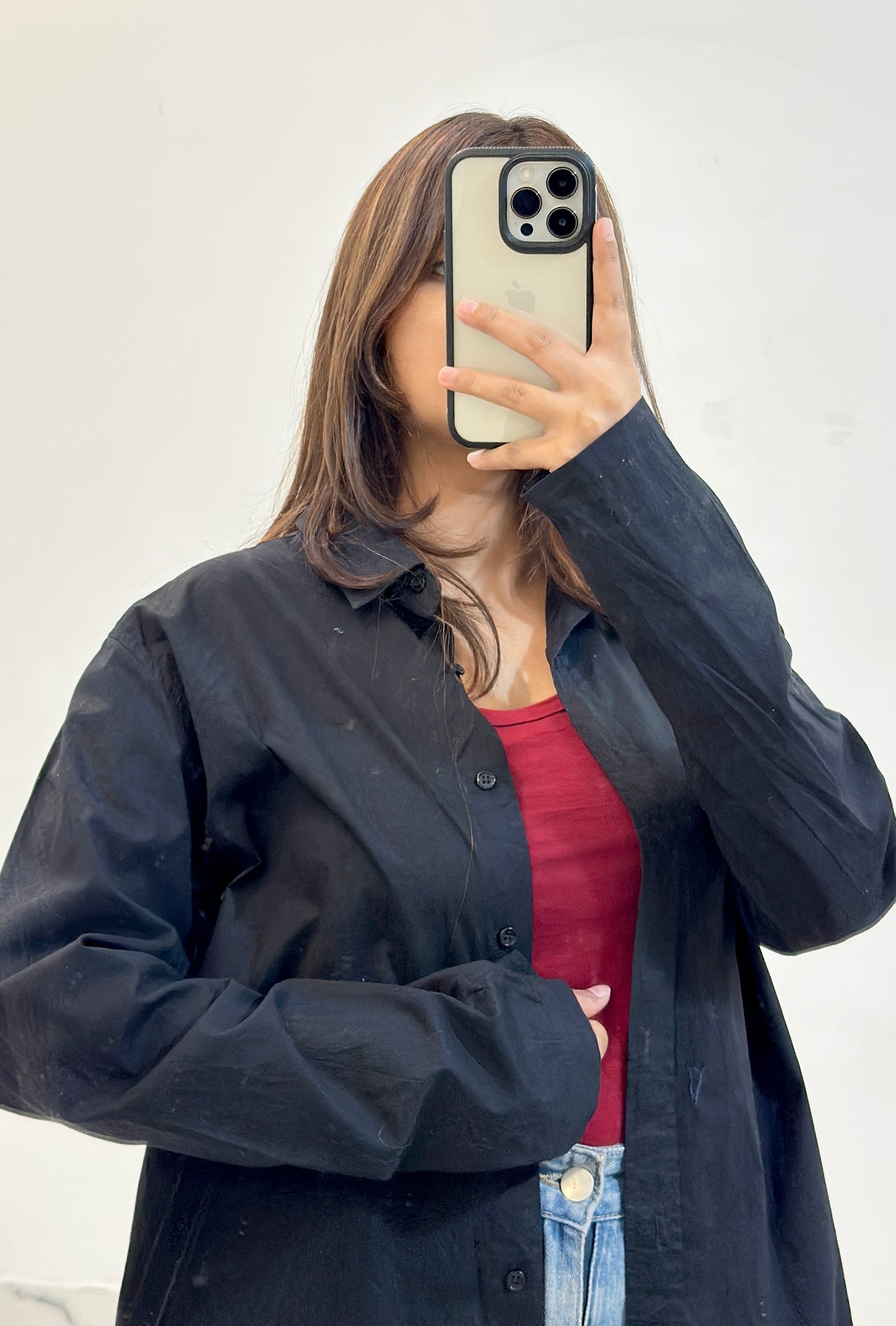 Black cotton shirt (34-36)