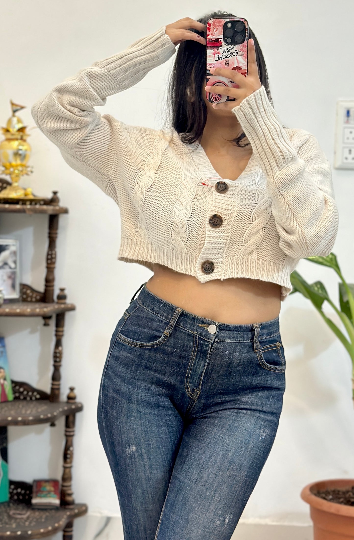 Oversized crop cardigan (36-38)