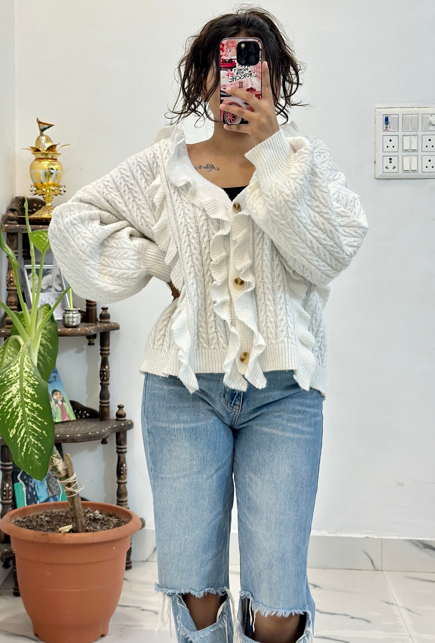White Korean sweater (44-46)