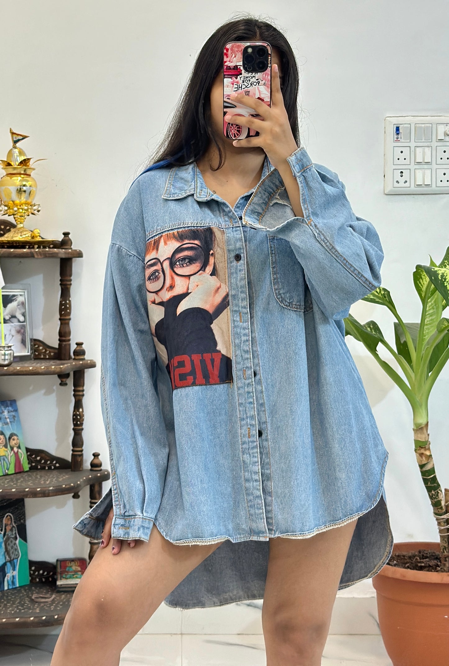 Oversized denim shirt (44-46)