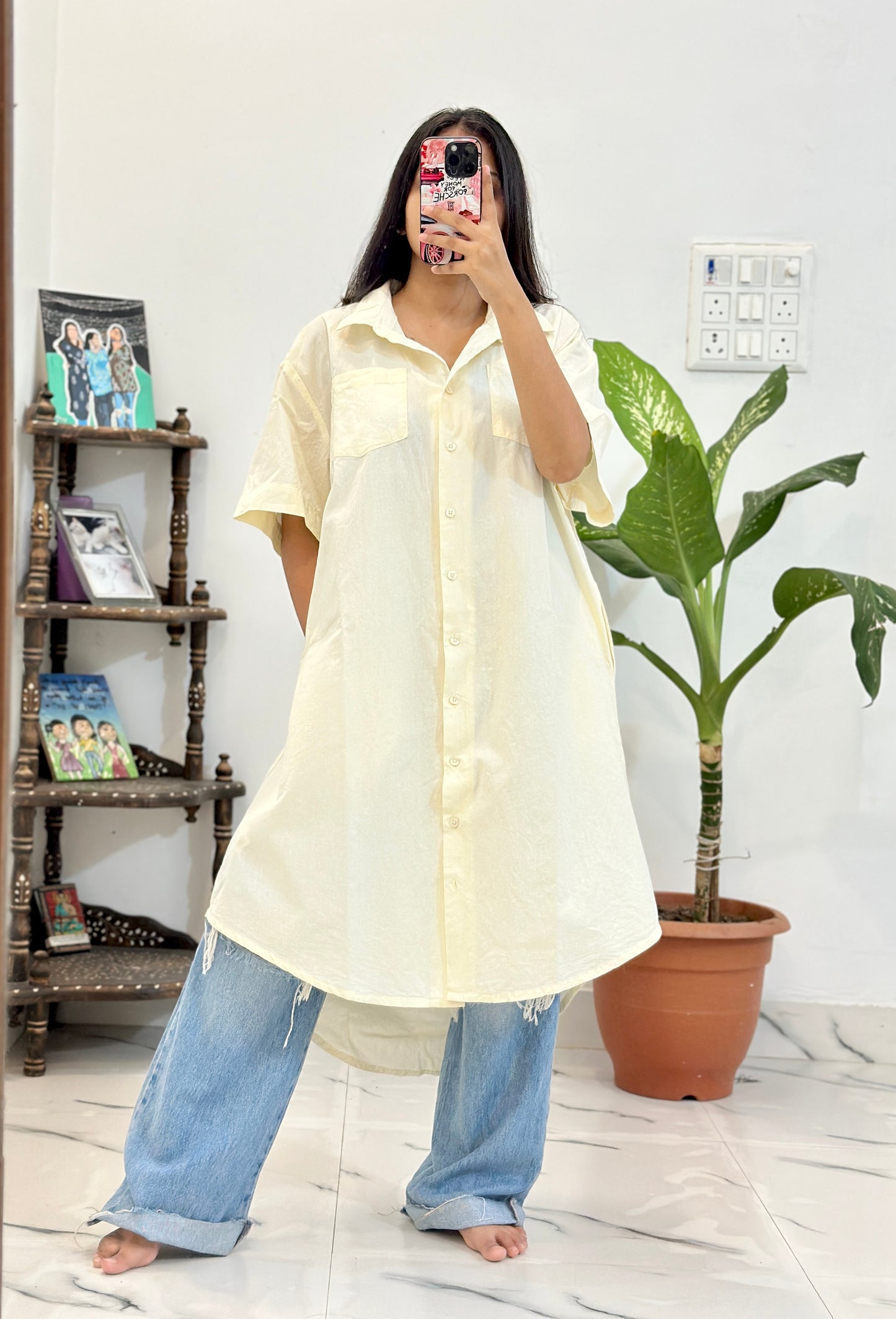 Long cotton oversized shirt (40-42)