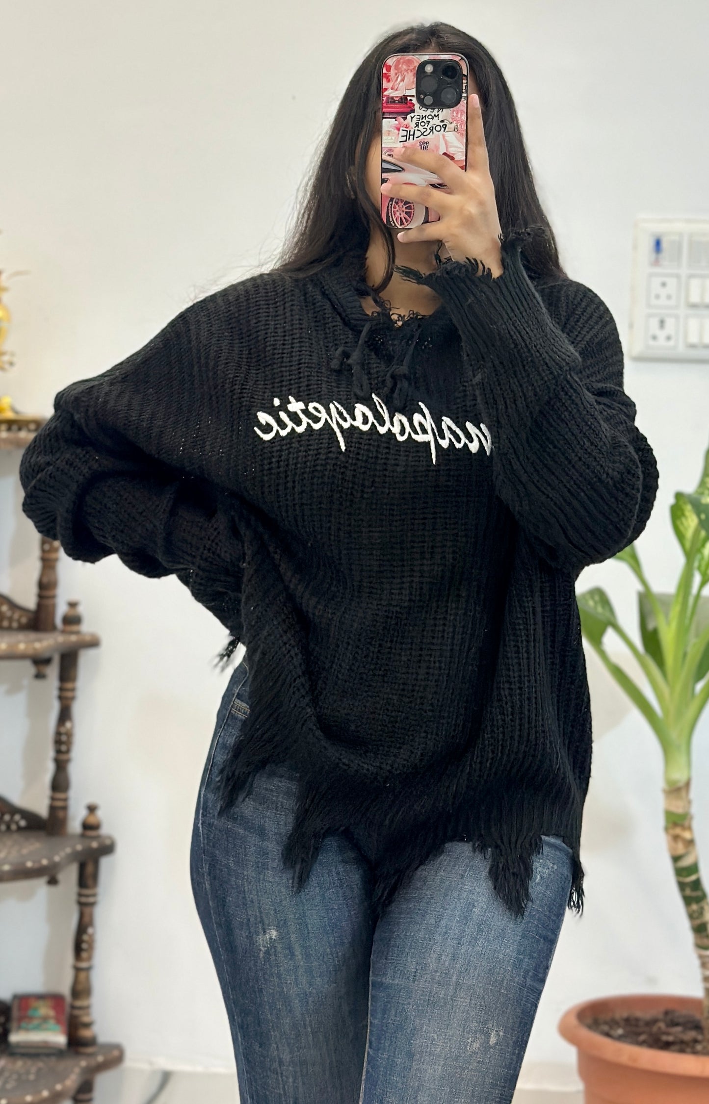 Oversized korean hood sweater (freesize upto 48)