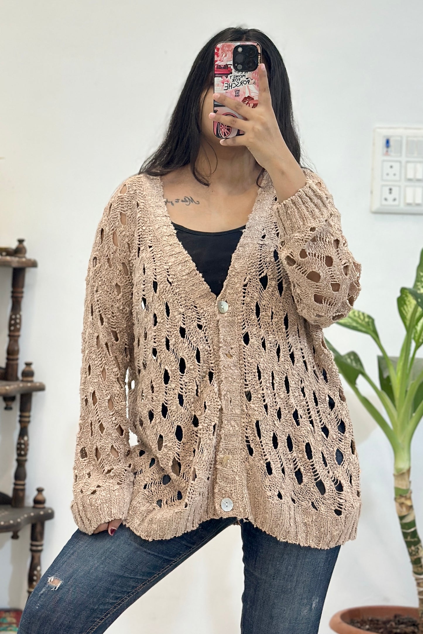 Oversized crochet cardigan (upto 50)