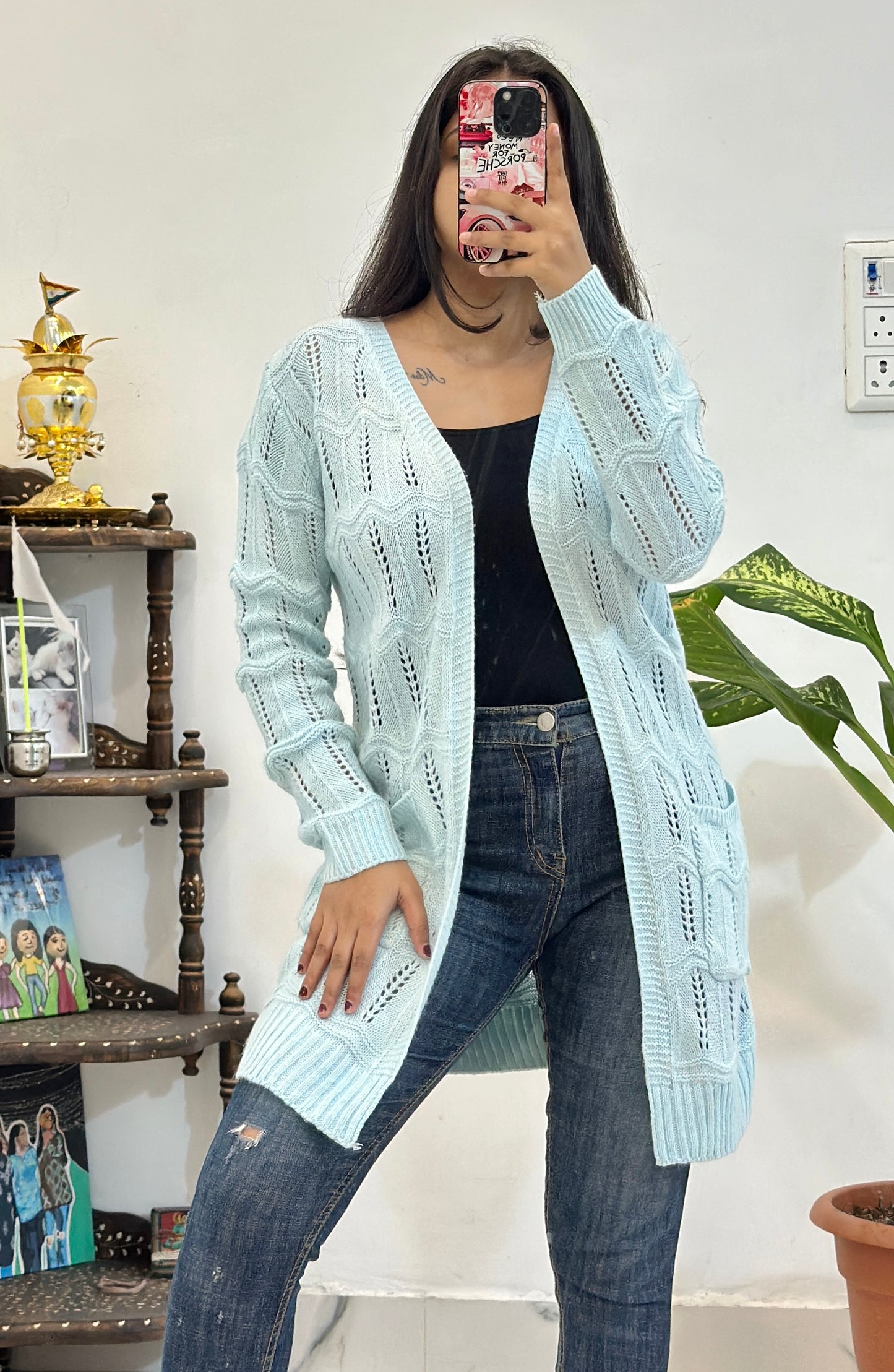 Ice blue shrug (Upto 38)