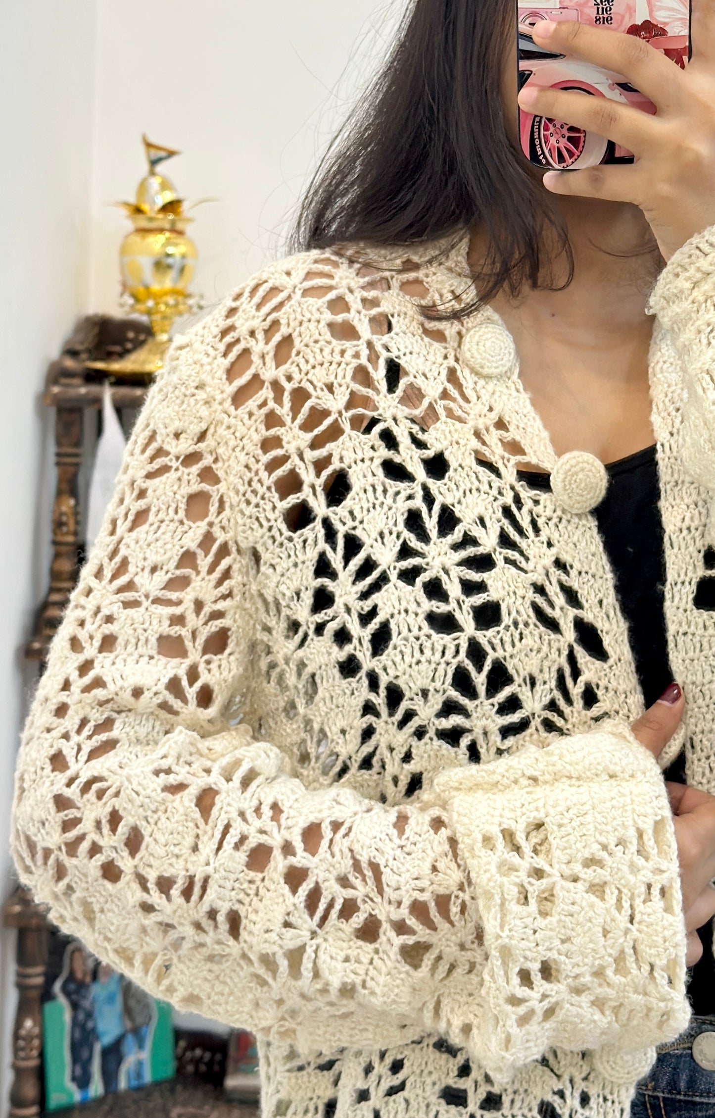 Pretty crochet shrug/cardigan (42-44)