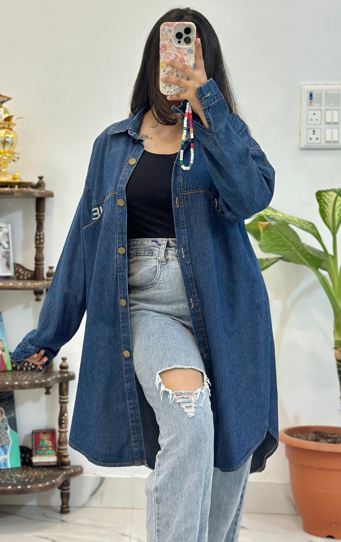 Oversized denim shirt (42-44)