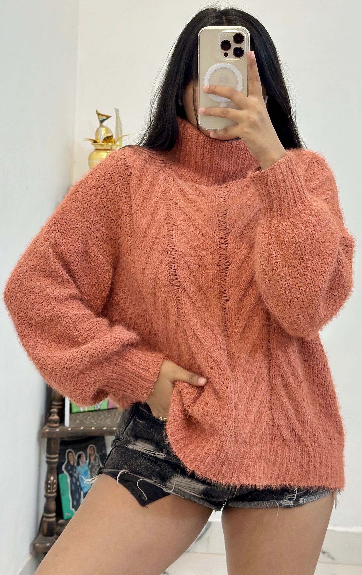 Korean oversized furry warm sweater (42-44)