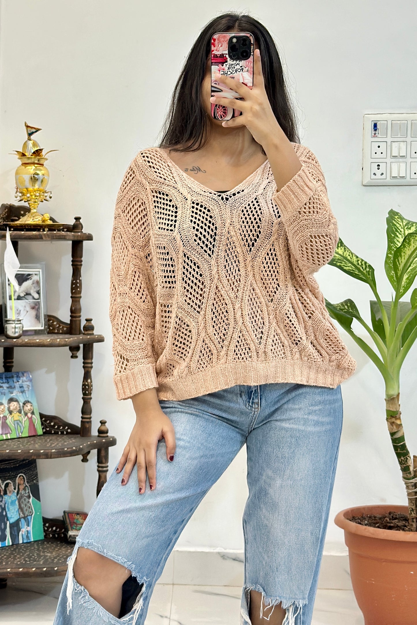 Oversized crochet top (freesize)
