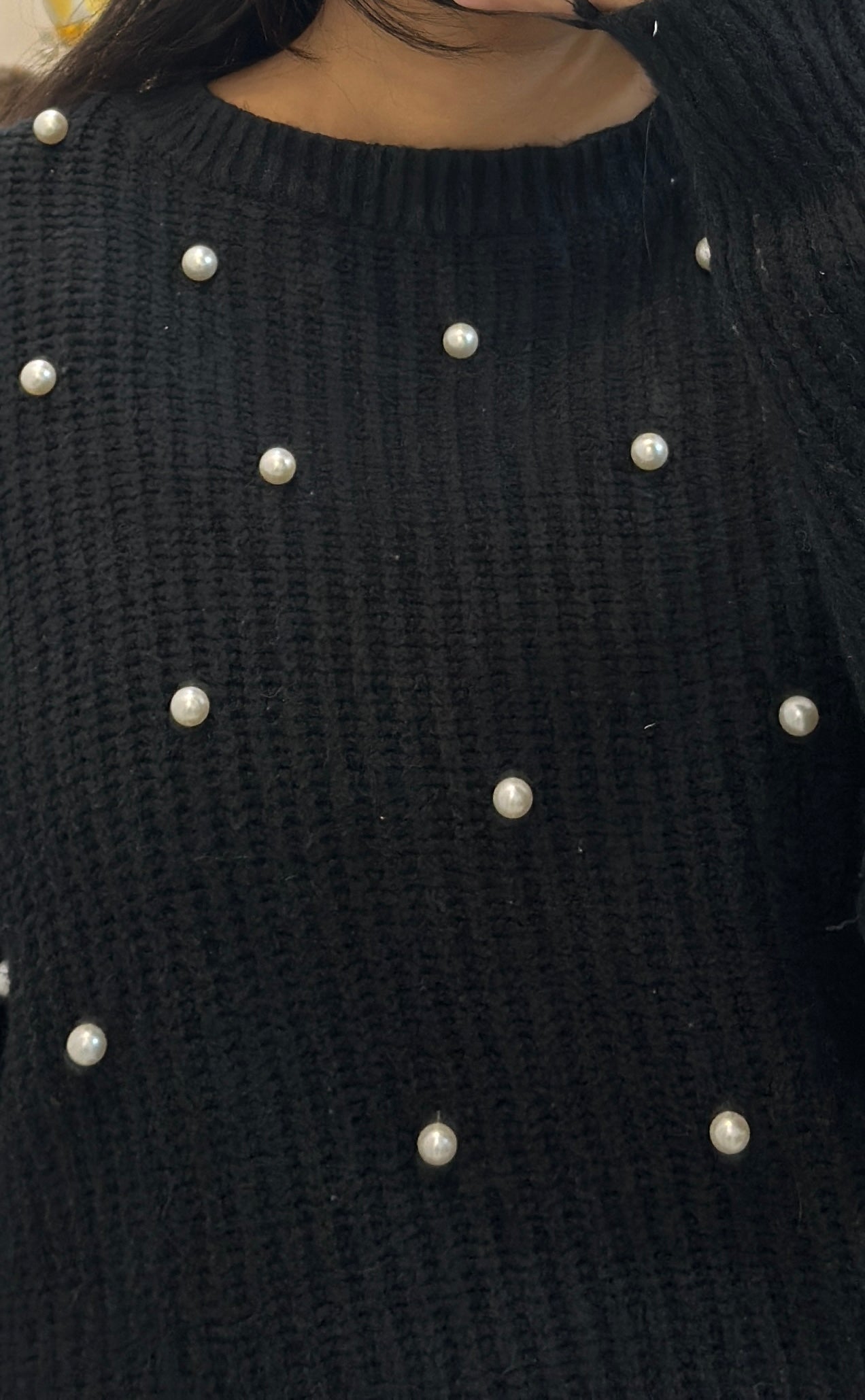Korean oversized pearls sweater (46-48)