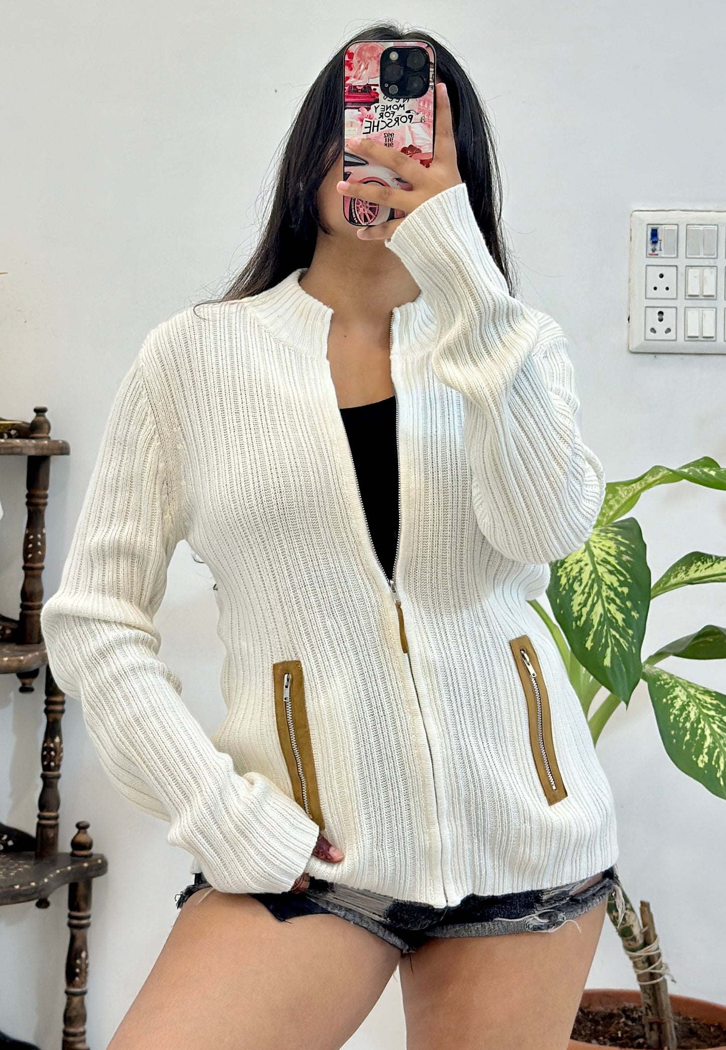 Korean zipper sweater (34-36)