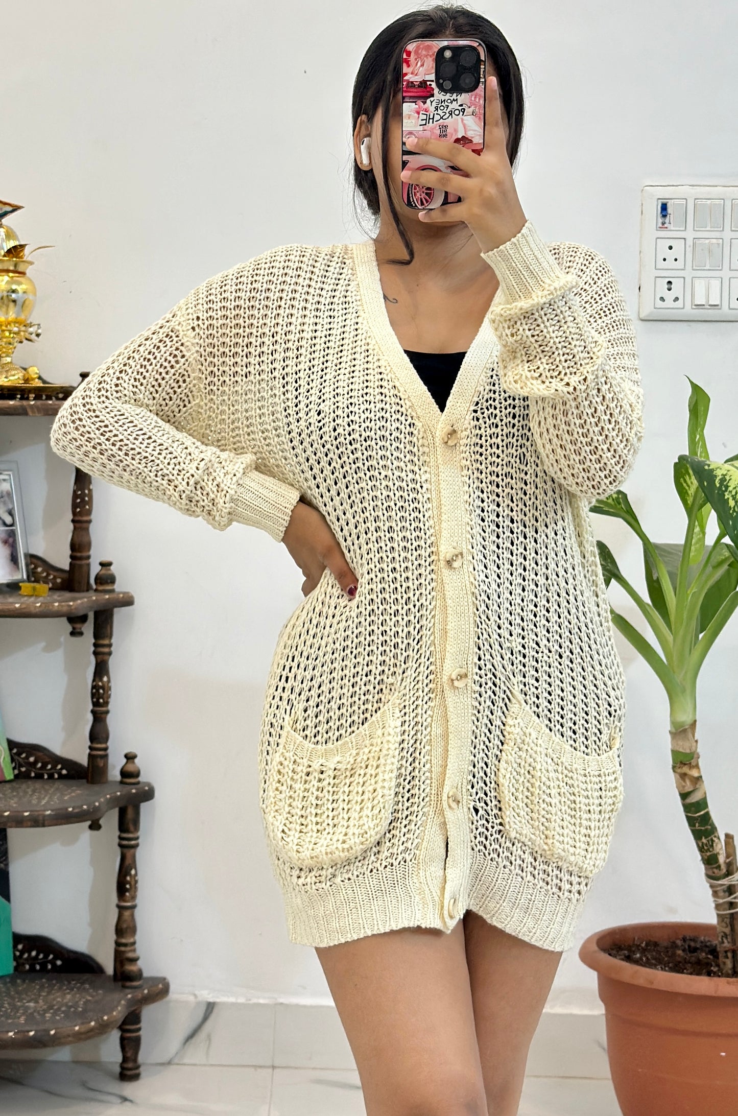 Long crochet cardigan (38-40)