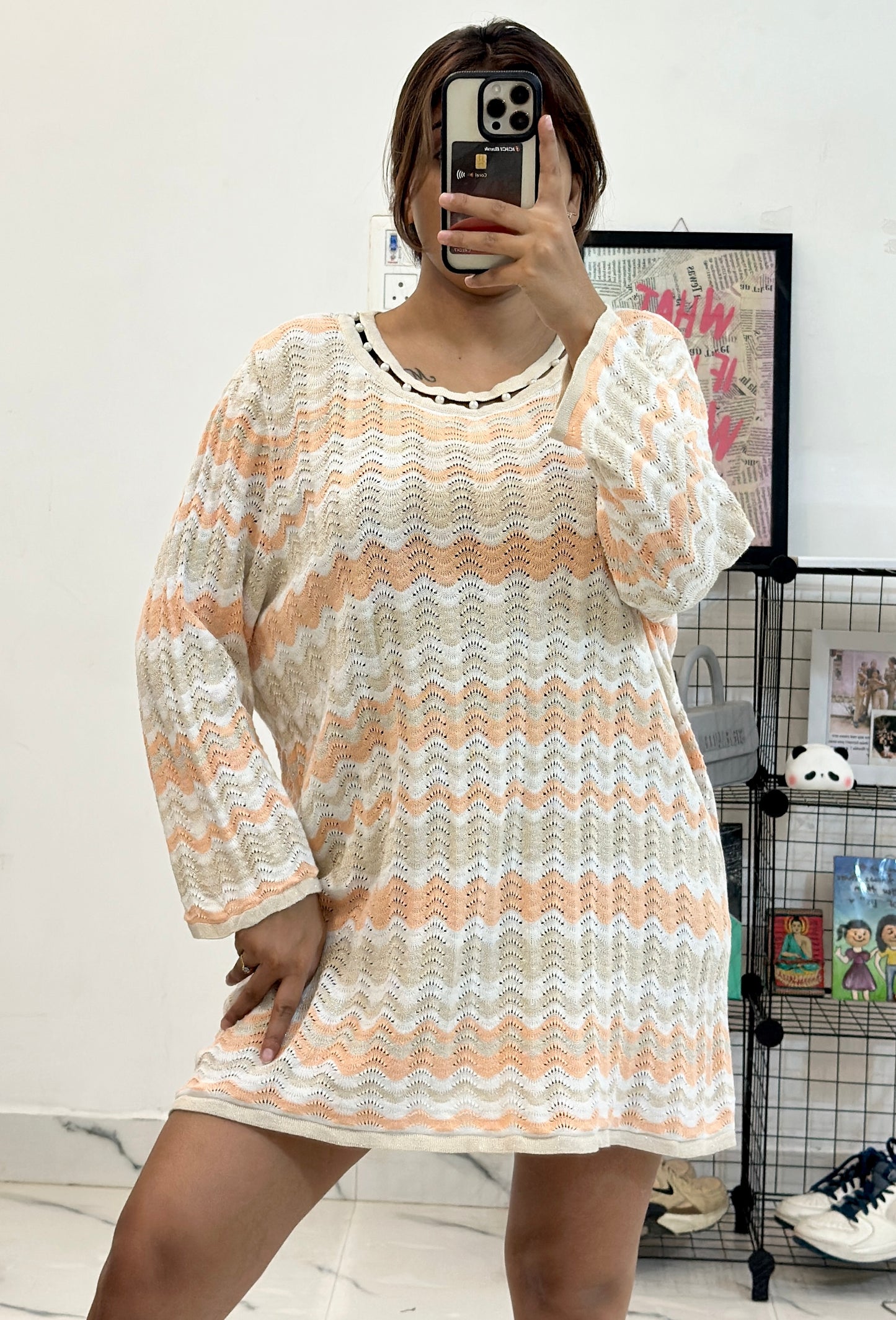 Oversized crochet top (40-42)