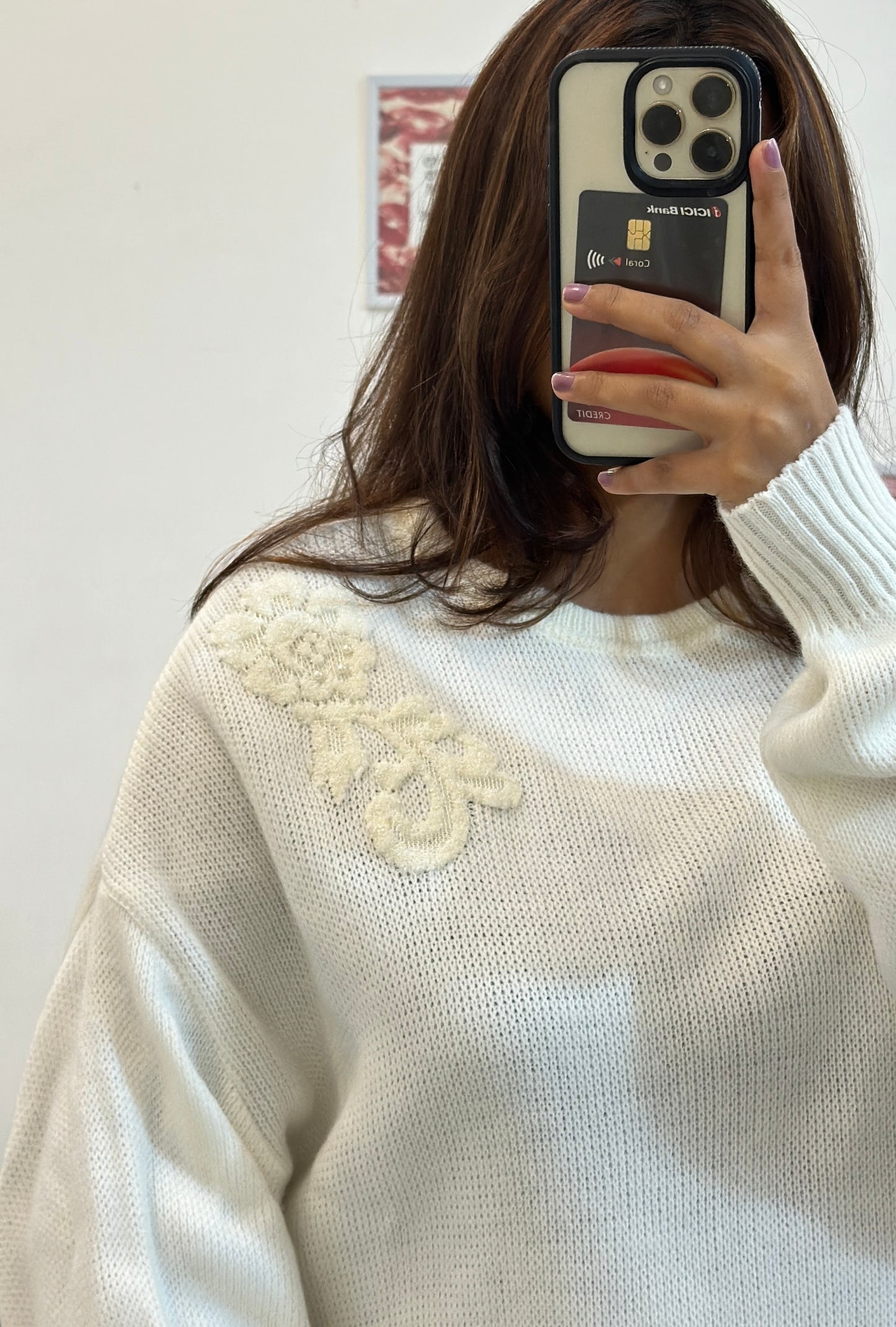 Oversized embroidered sweater (42-44)