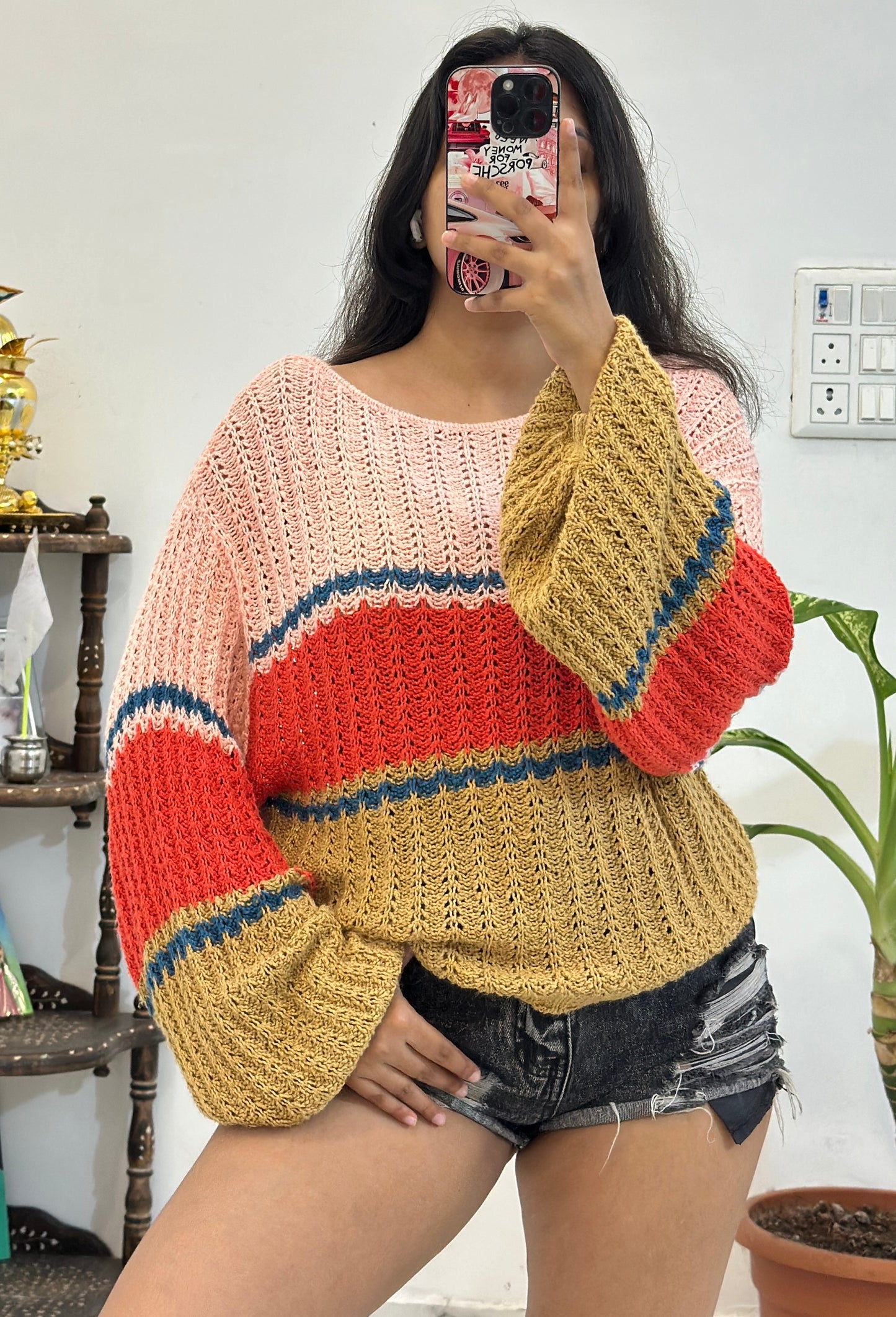 Oversized crochet Korean sweater (42-44)