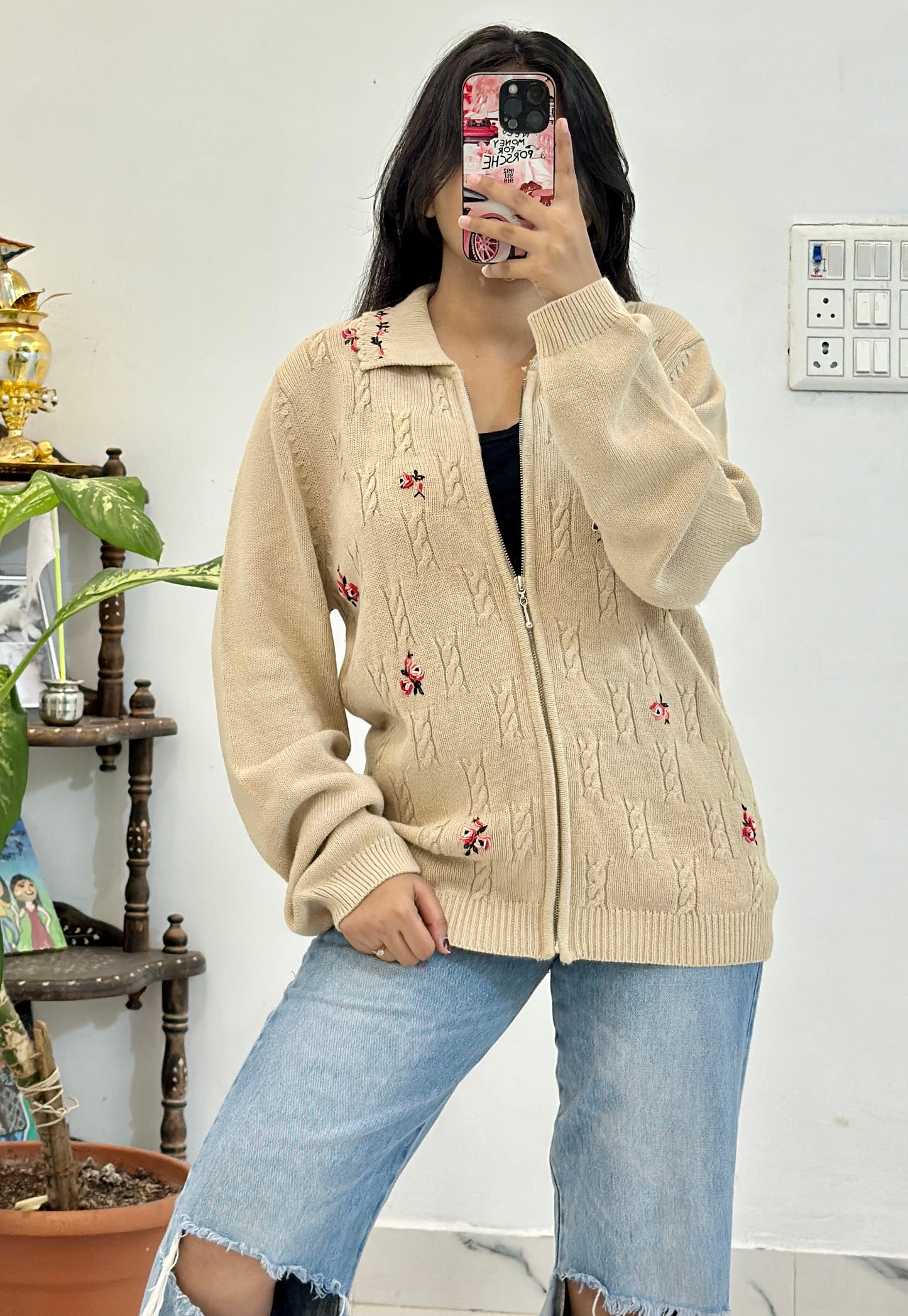 Embroidered zipper (40-42)