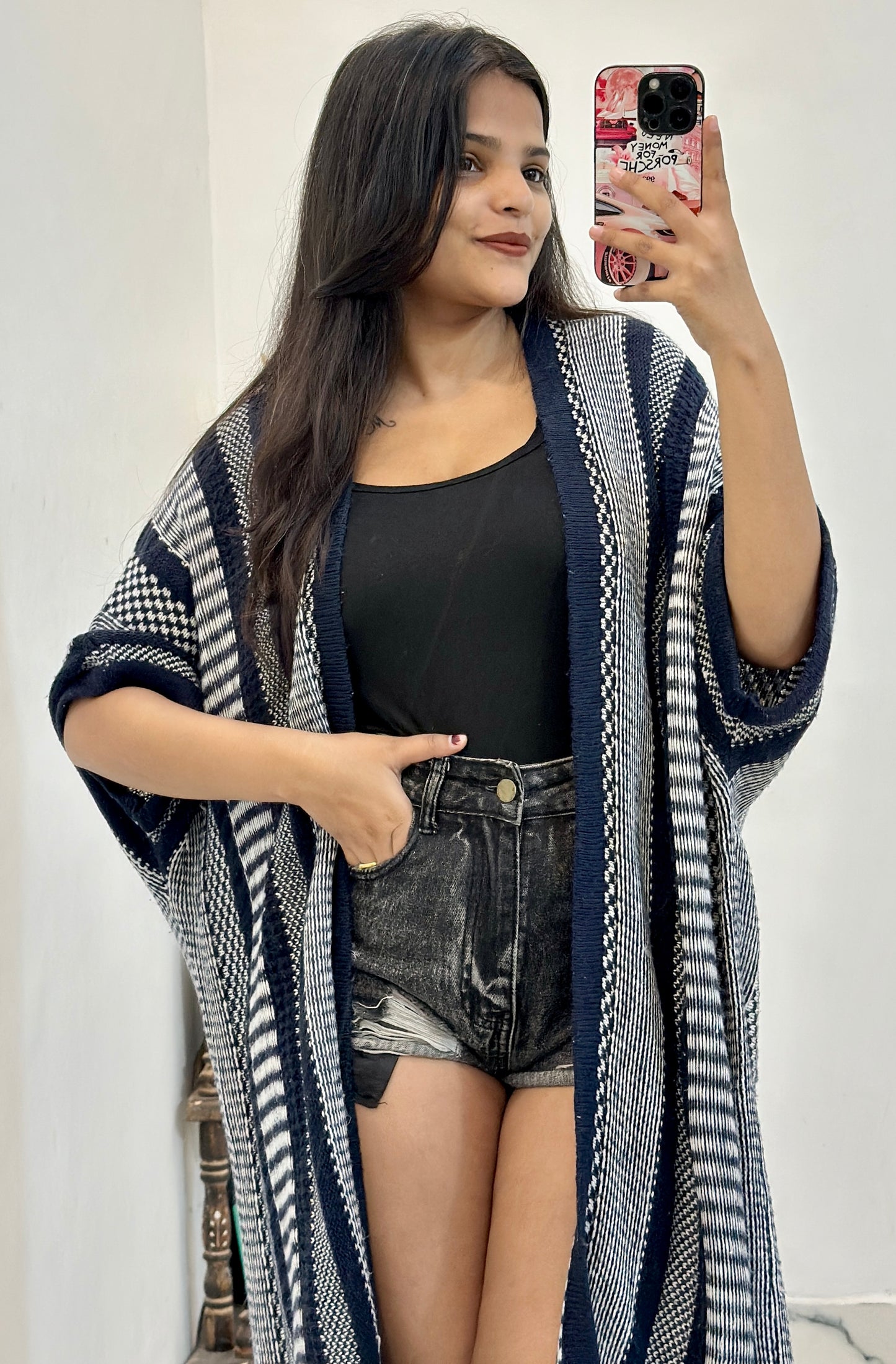 Oversized freesize woollen long pullover freesize