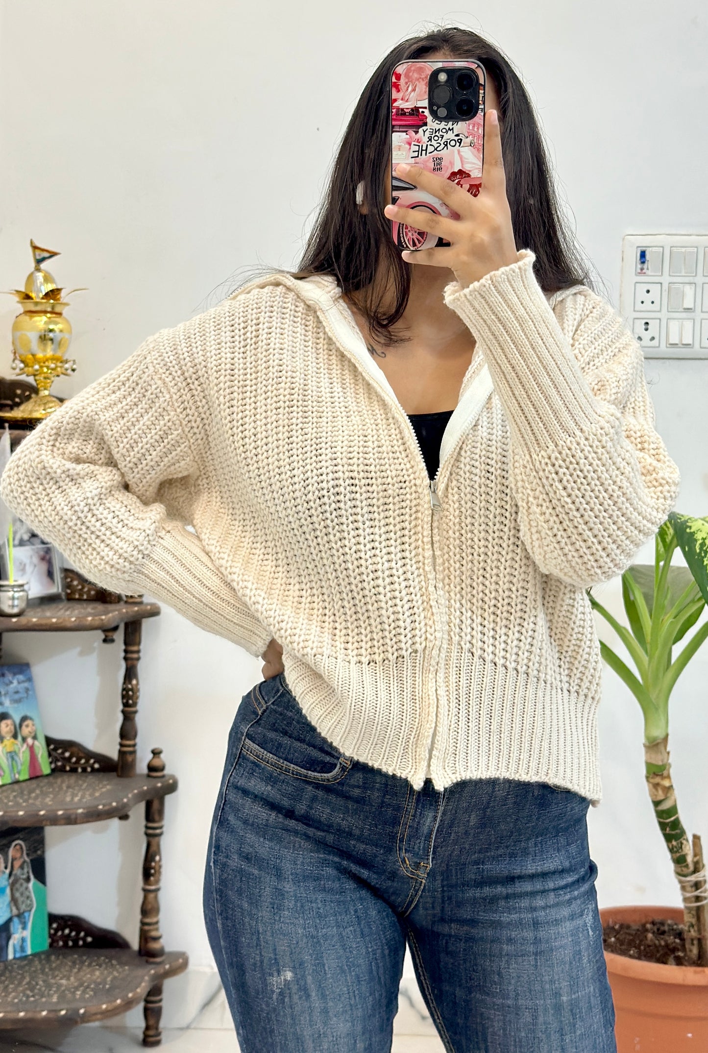 Heavy zipper sweater (42-44)