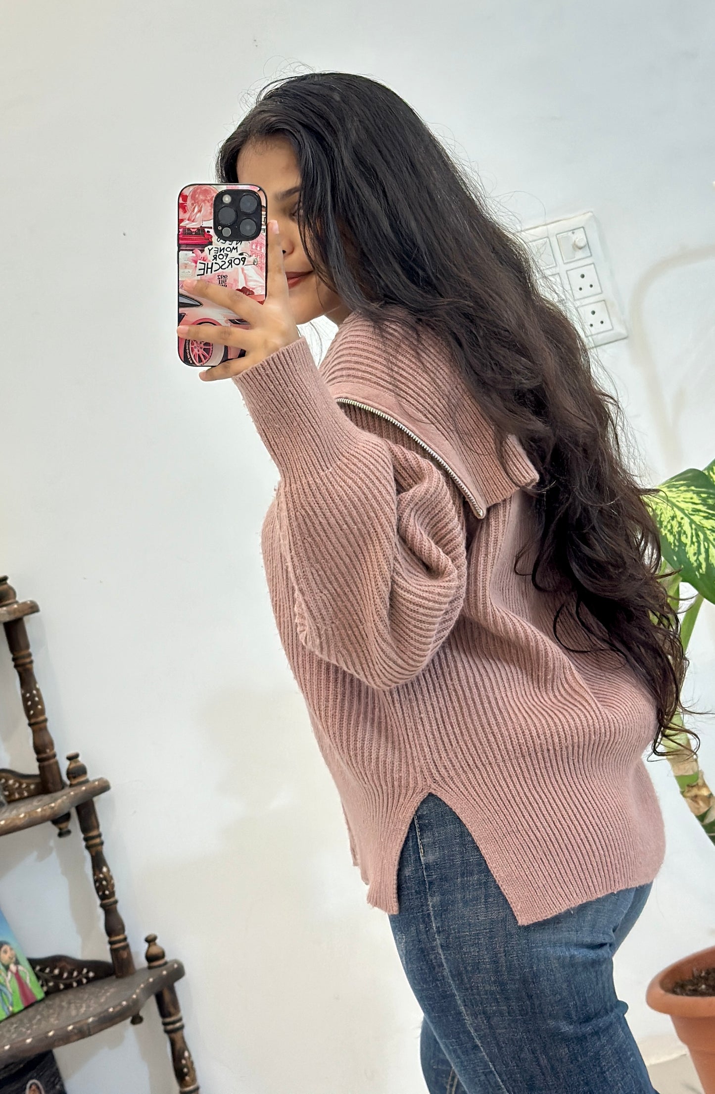 Oversized zipper sweater (42-44)