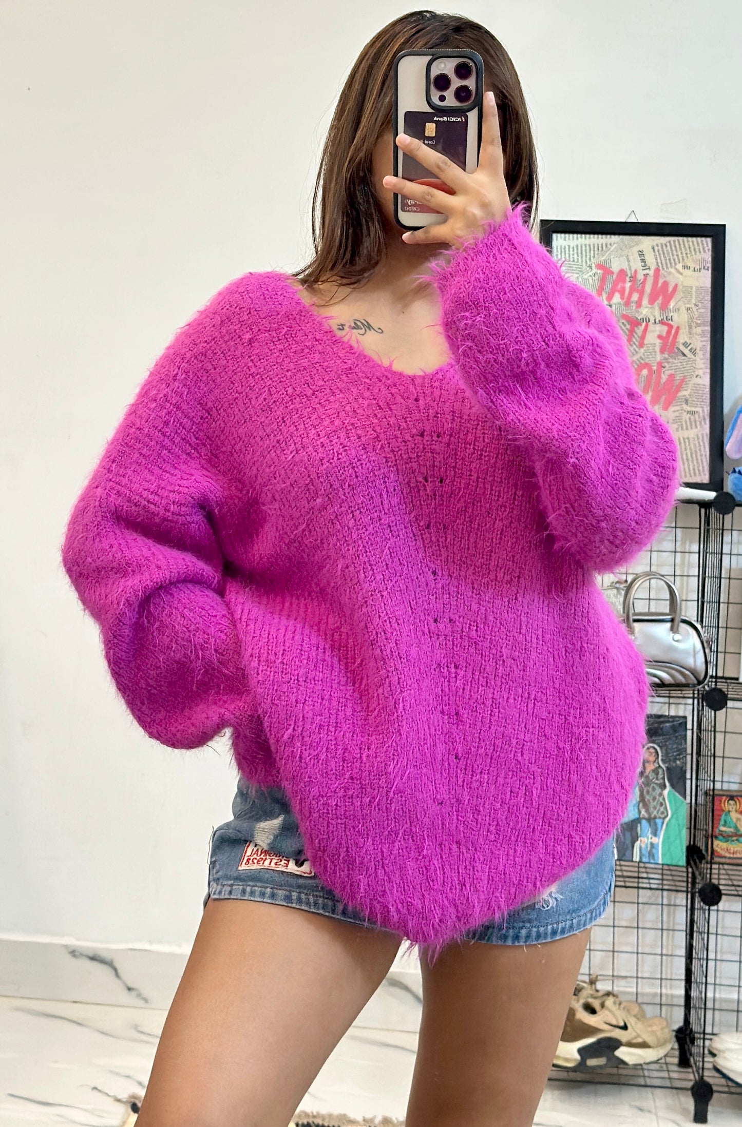 Pretty furry oversized sweater (46-48)