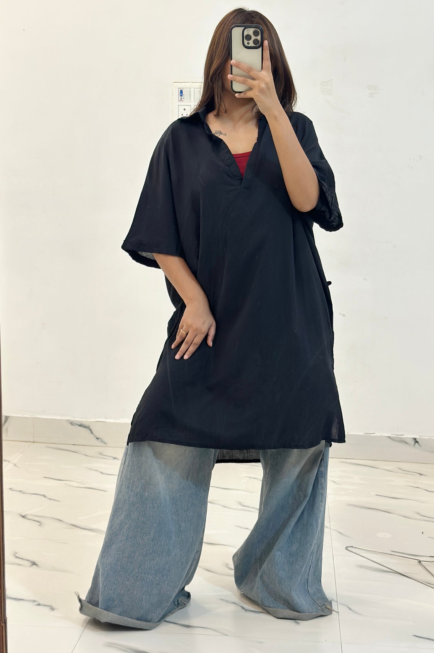 Oversized long cotton top (42-44)