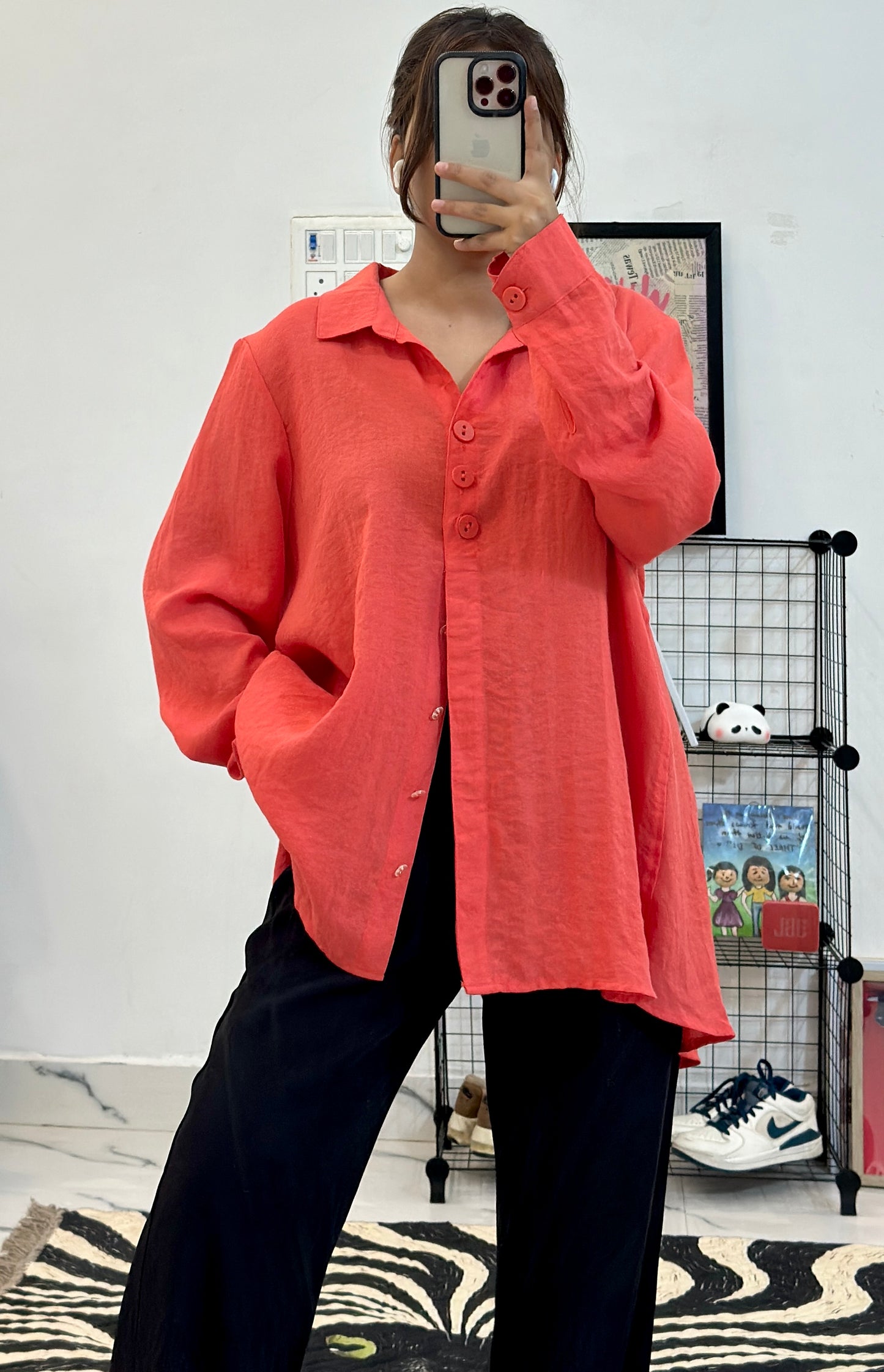 Pretty cotton oversized shirt (42-44)