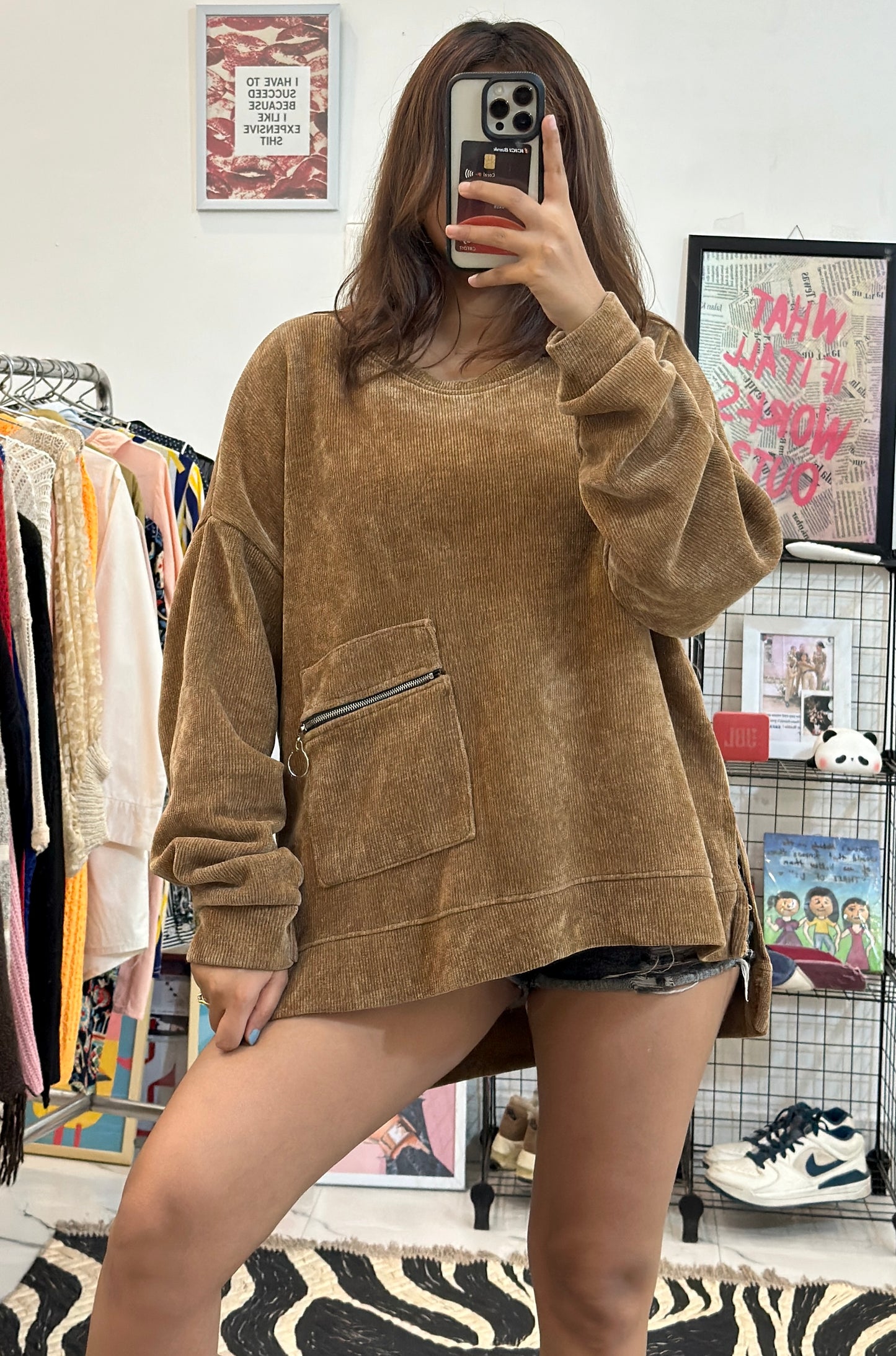 Oversized corduroy sweater (40-44)