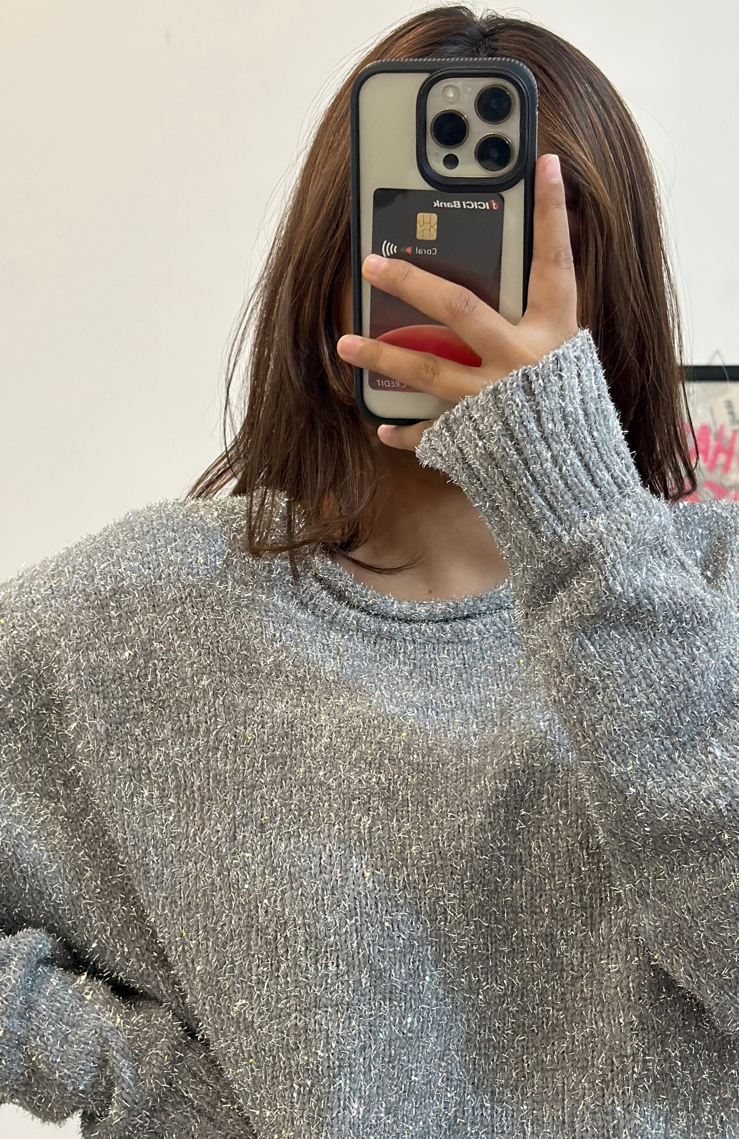 Korean shimmer sweater (42-44)