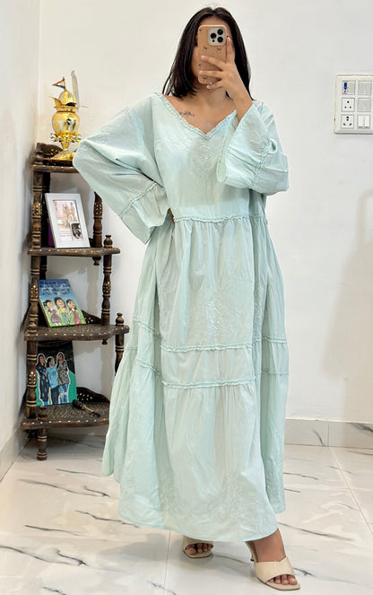 Plus size cotton embroidered dress (50-52)