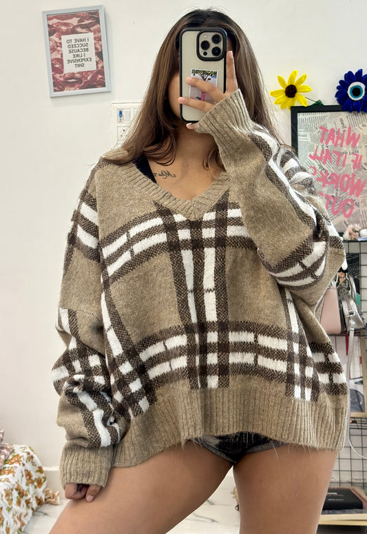 Oversized korean sweater (freesize upto 50)