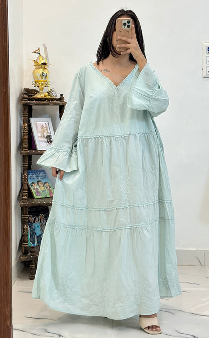 Plus size cotton embroidered dress (50-52)