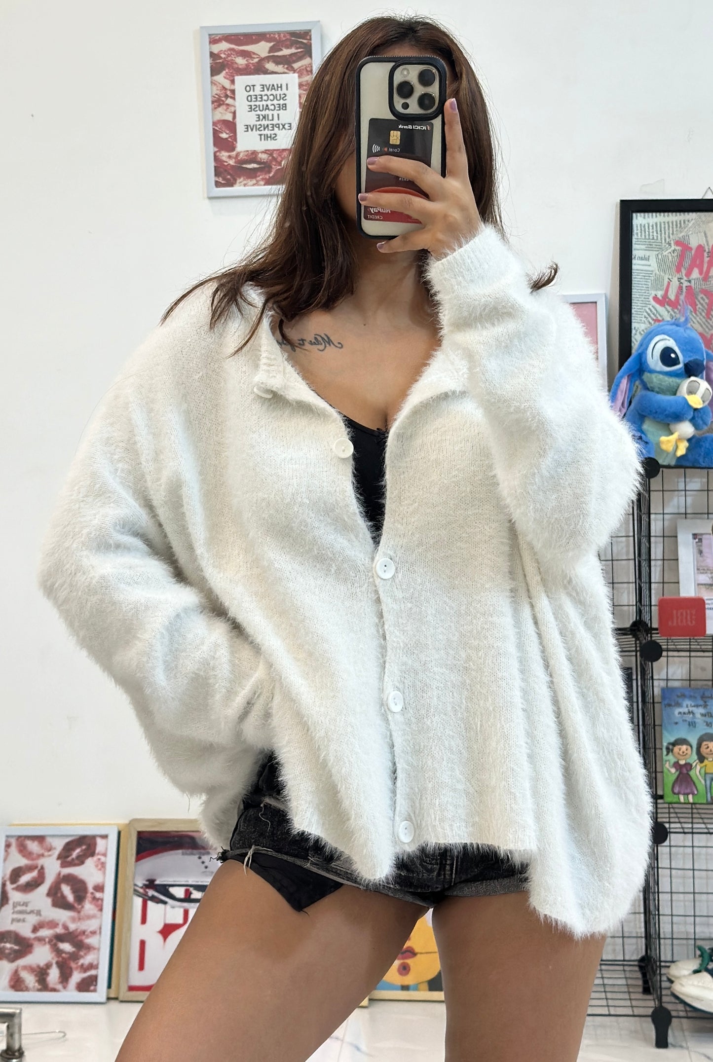 Oversized furry cardigan (48-50)