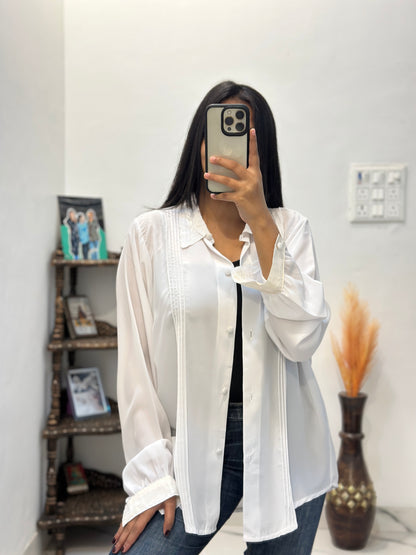 White detailing oversized shirt (42-44)