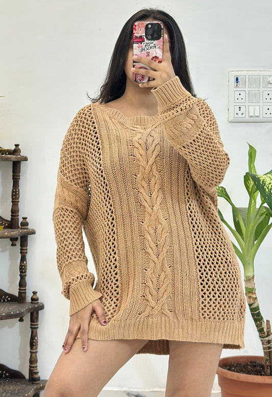 Brown crochet top (42-44)